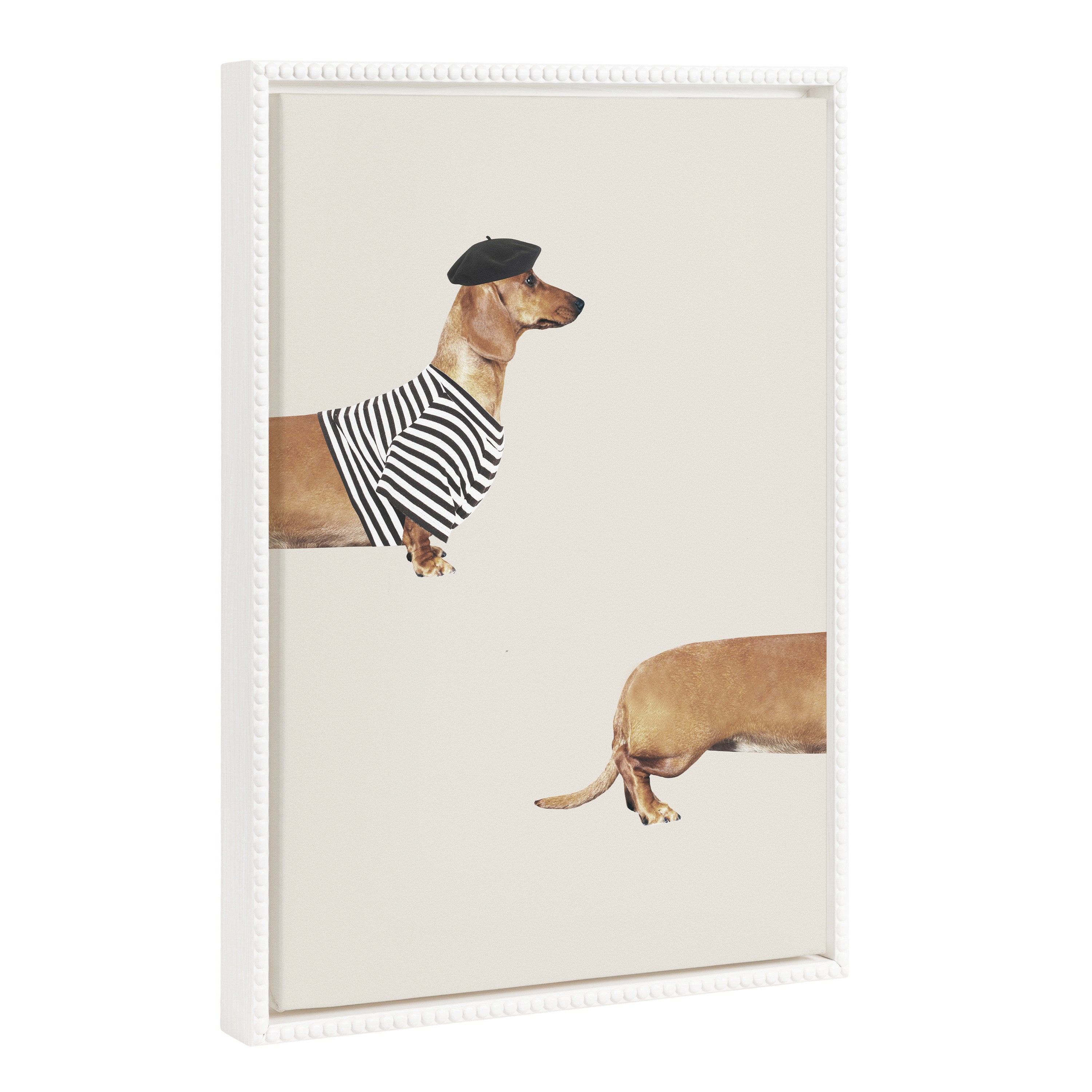 Sylvie Beaded Long Dog Framed Canvas by July Art Prints