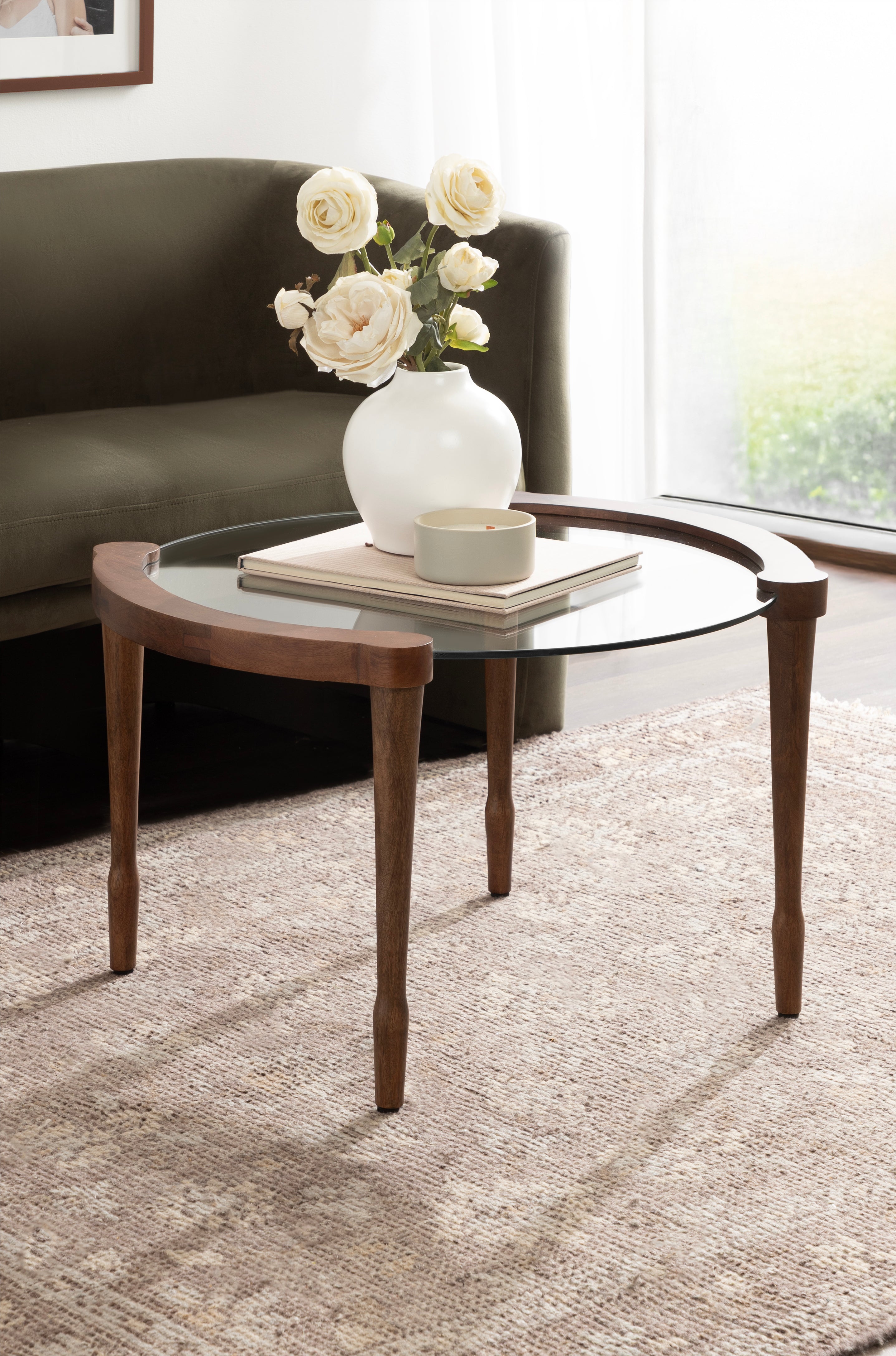 Coffee Table Walnut Brown 28x26x18 7