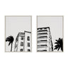 Sylvie Miami Beach Architecture Retro Art Deco Framed Canvas Art Set by The Creative Bunch Studio