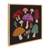 Sylvie Forest Mushrooms Dark Framed Canvas by Carey Copeland