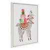 Sylvie SB Llama Christmas Framed Canvas by Sara Berrenson