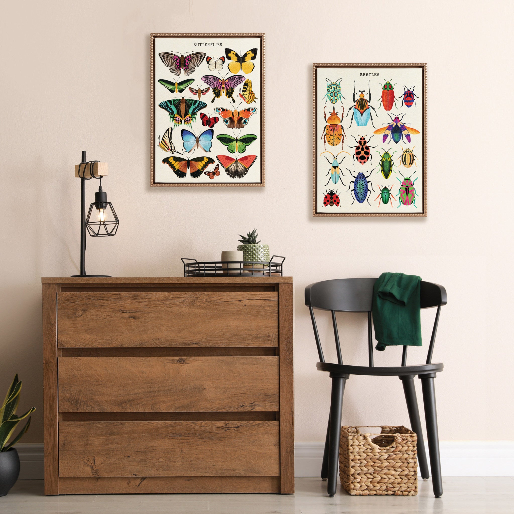 Sylvie Beaded Beetles Framed Canvas by Tània García