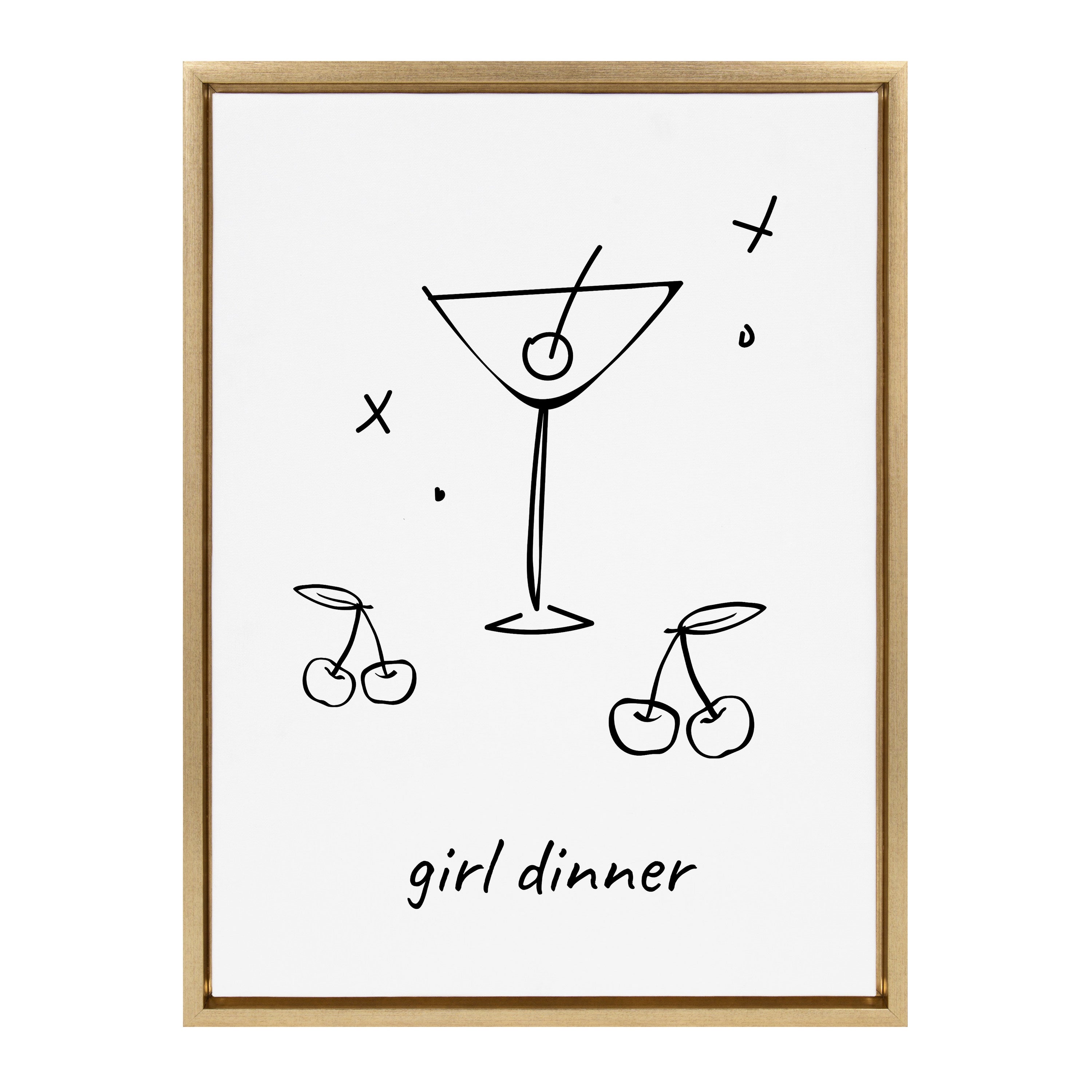Sylvie Girl Dinner Framed Canvas by Honey Island Studio
