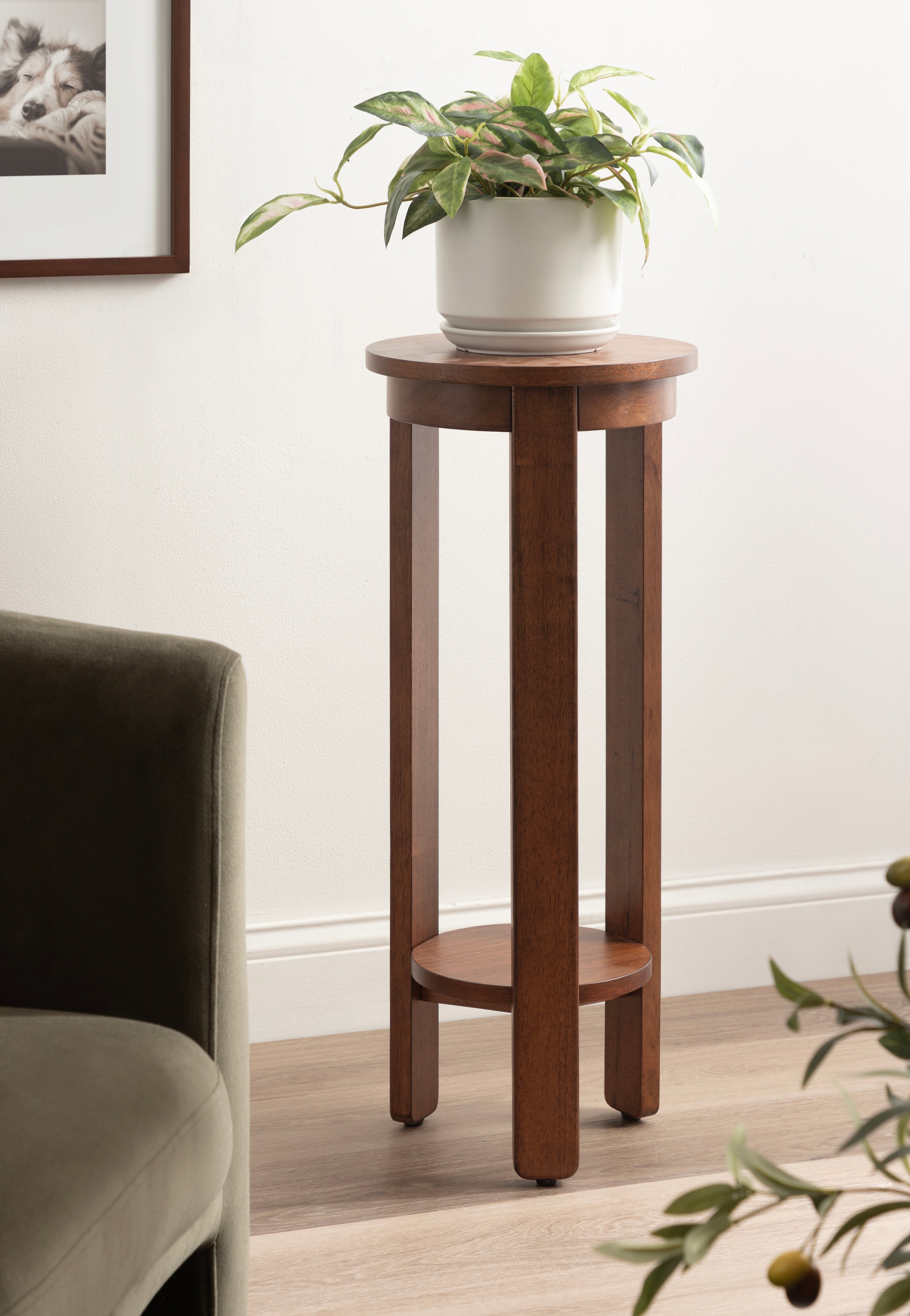 Side Table Walnut Brown 12x12x30 7