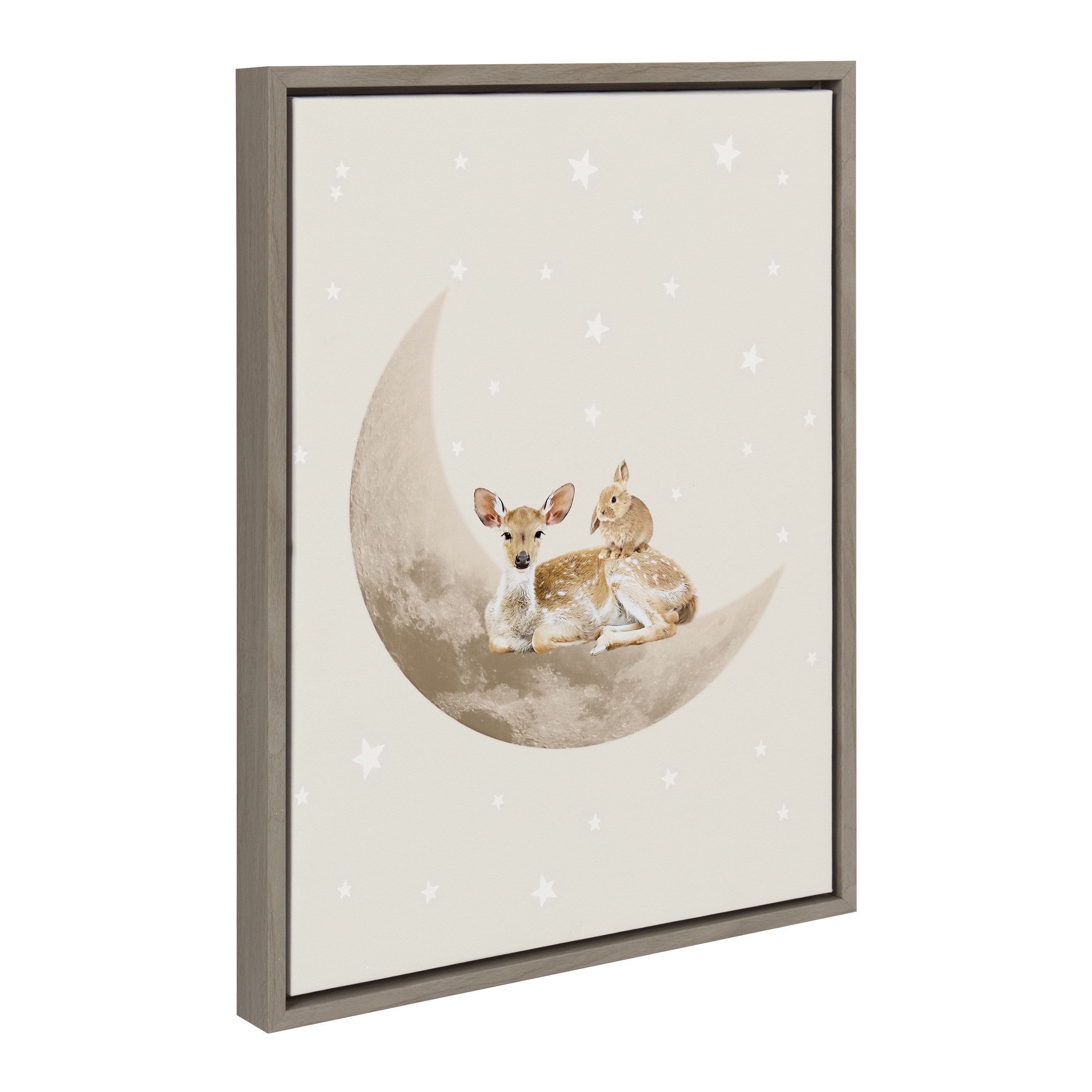 Sylvie On the Moon Framed Canvas by July Art Prints