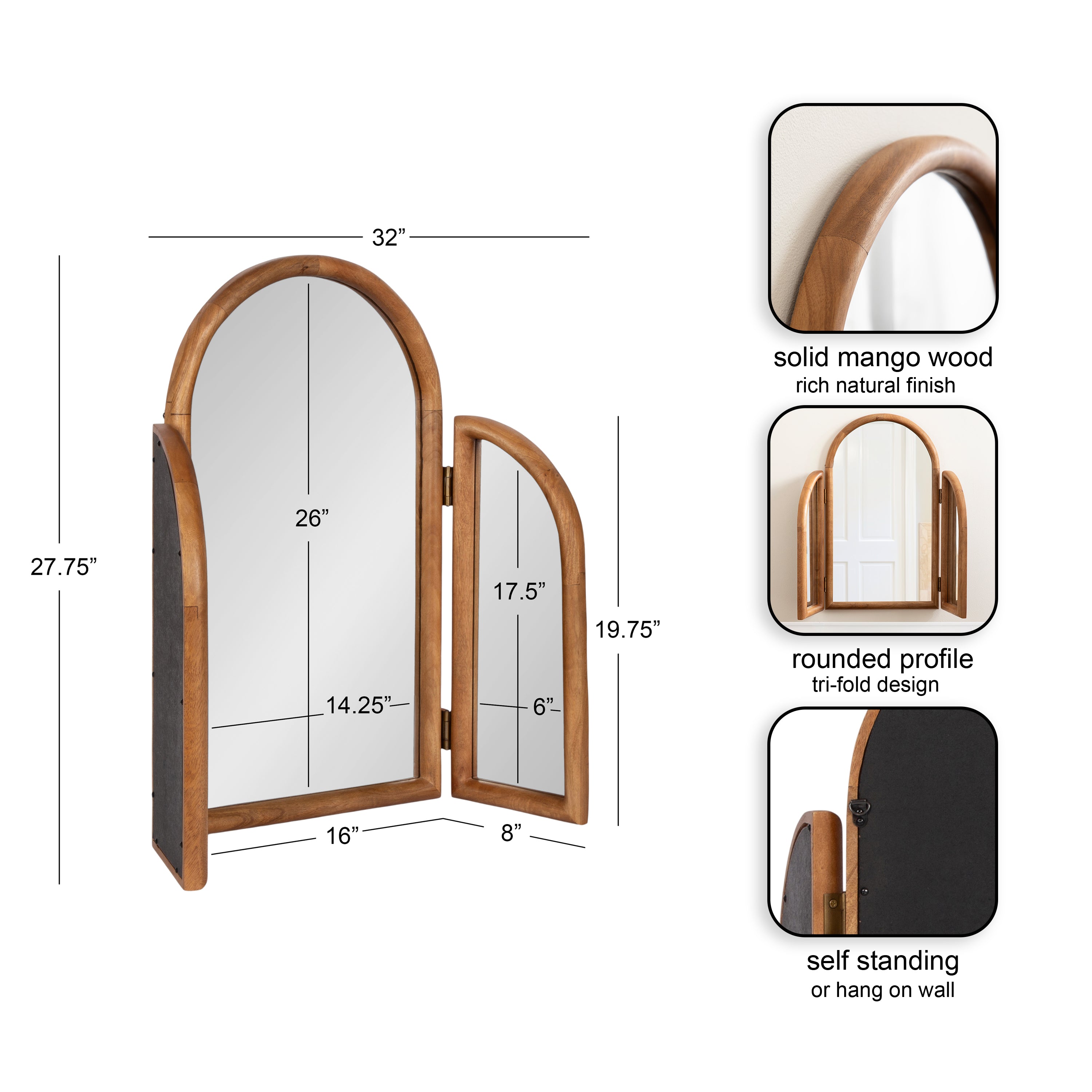 Functional Mirror Natural Honey 32x28 2