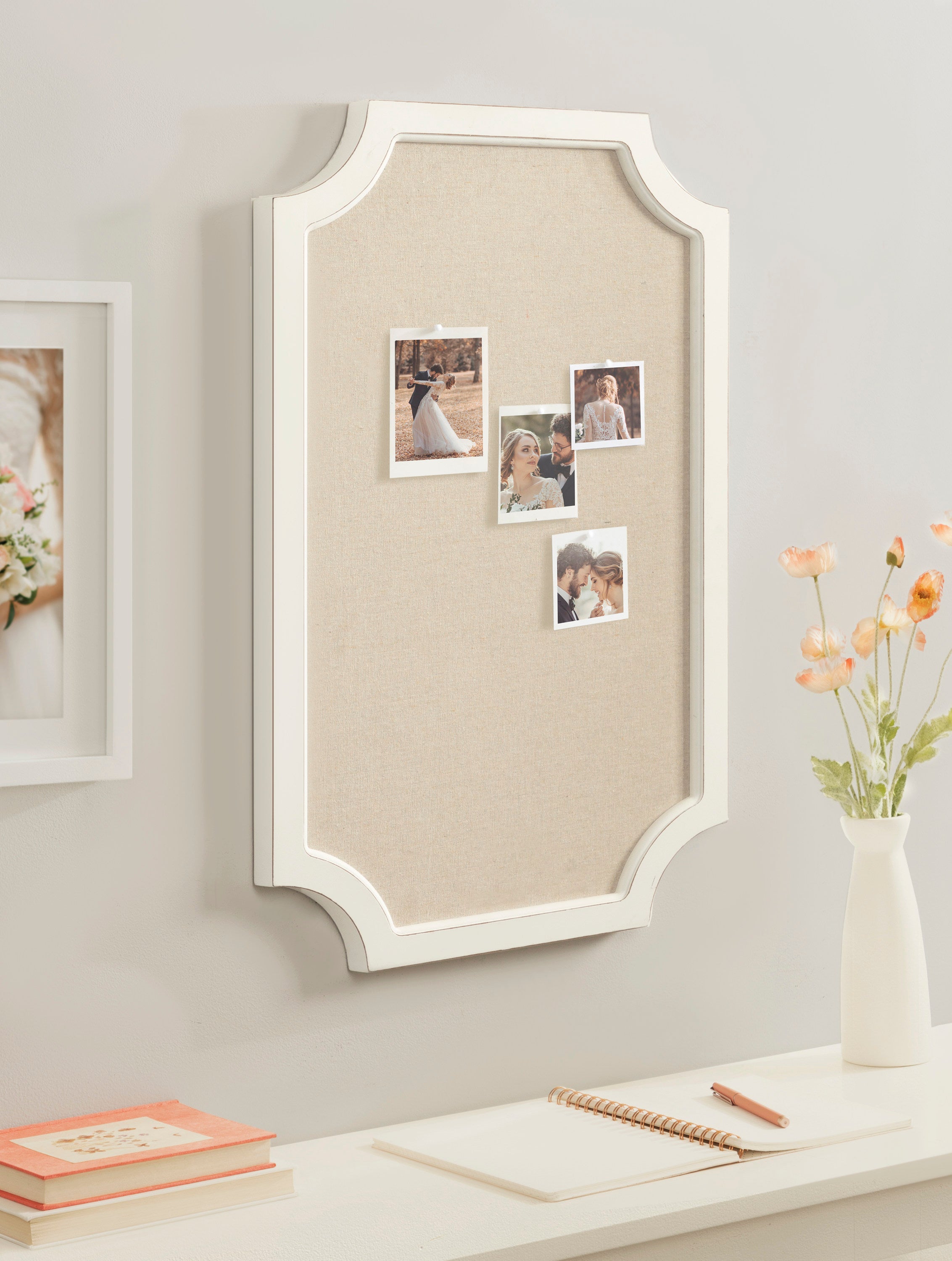 Hogan Framed Scalloped Decorative Wall Pinboard, Modern Farmhouse ...