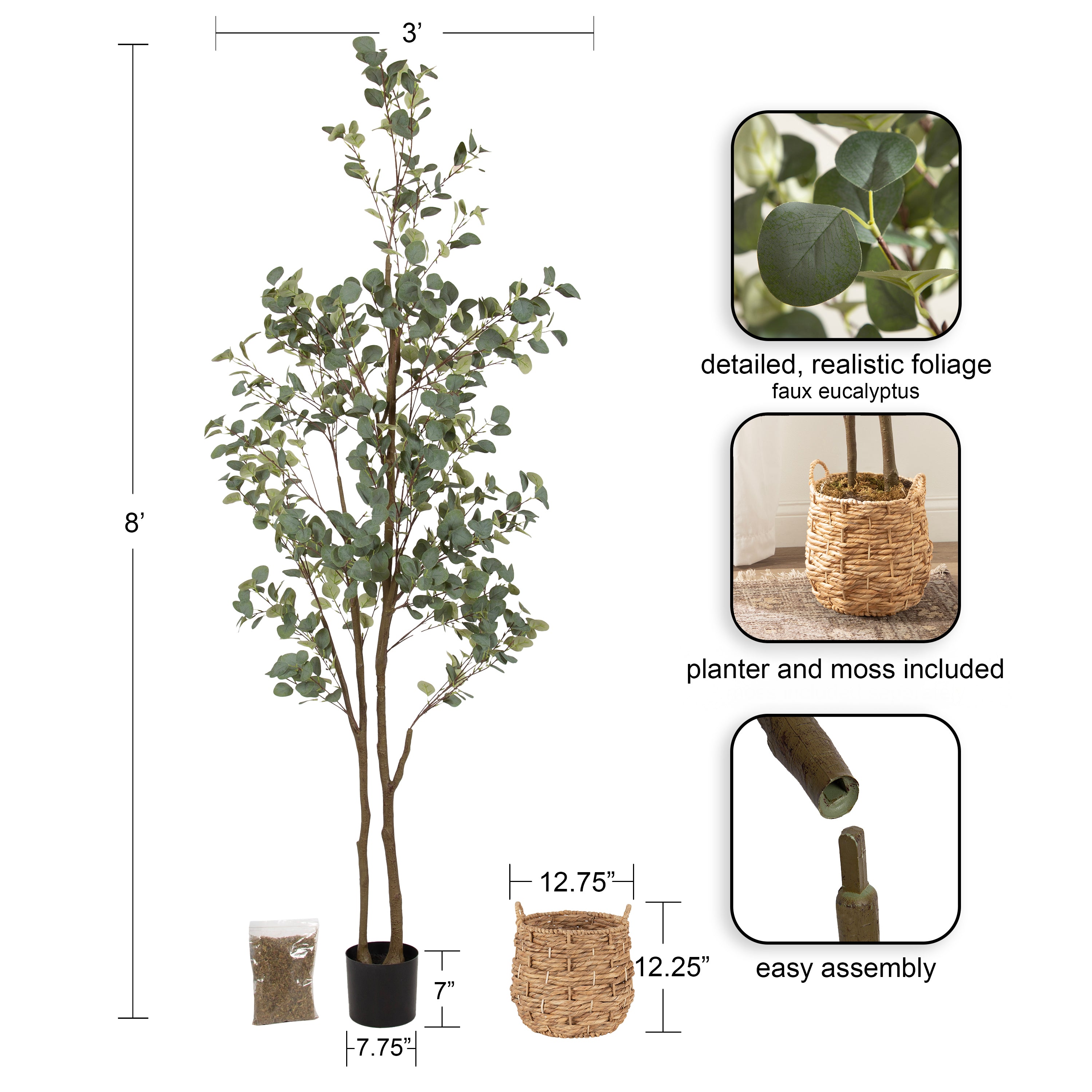 Faux Tree Natural 8' 2