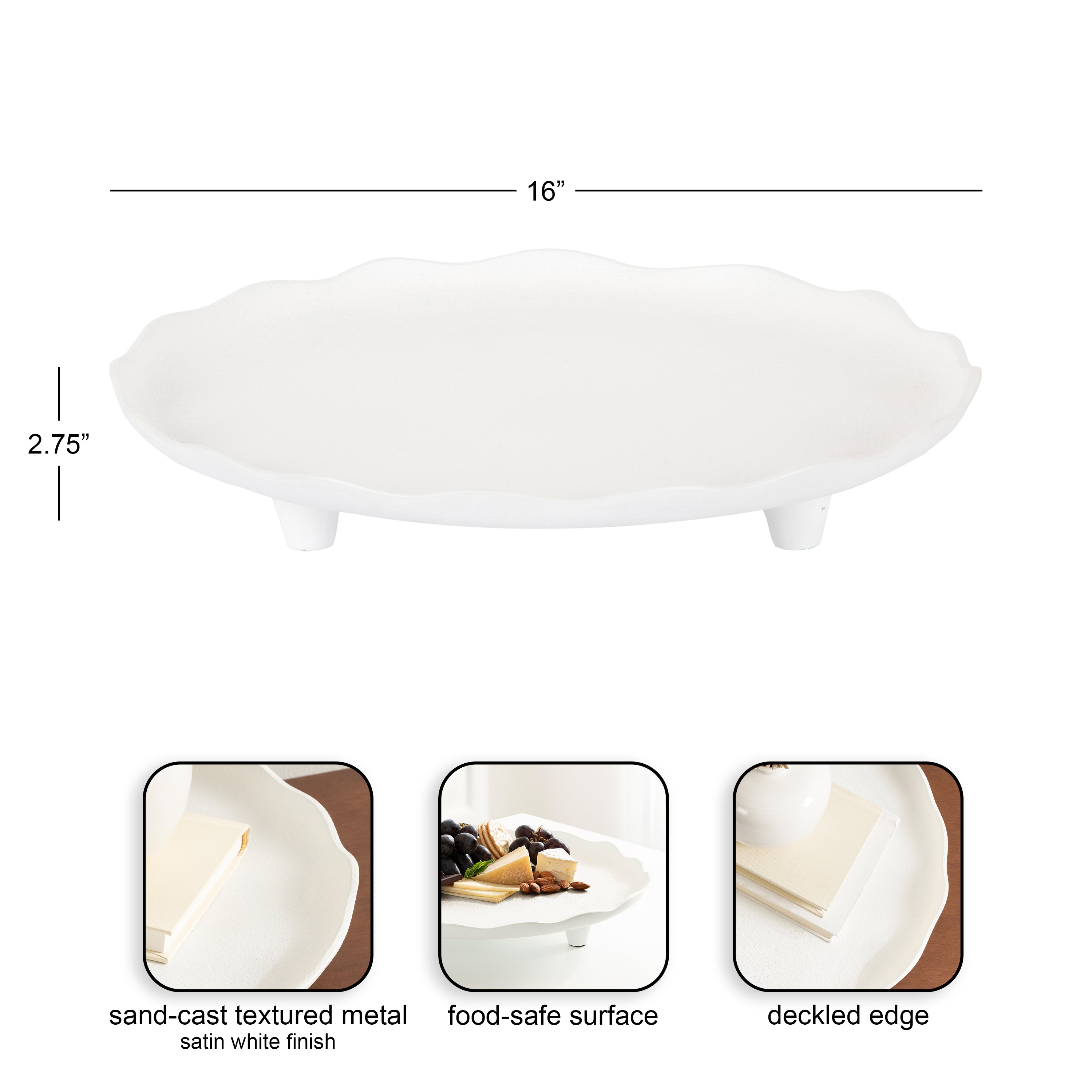 Serving Tray 16" Diameter White 2