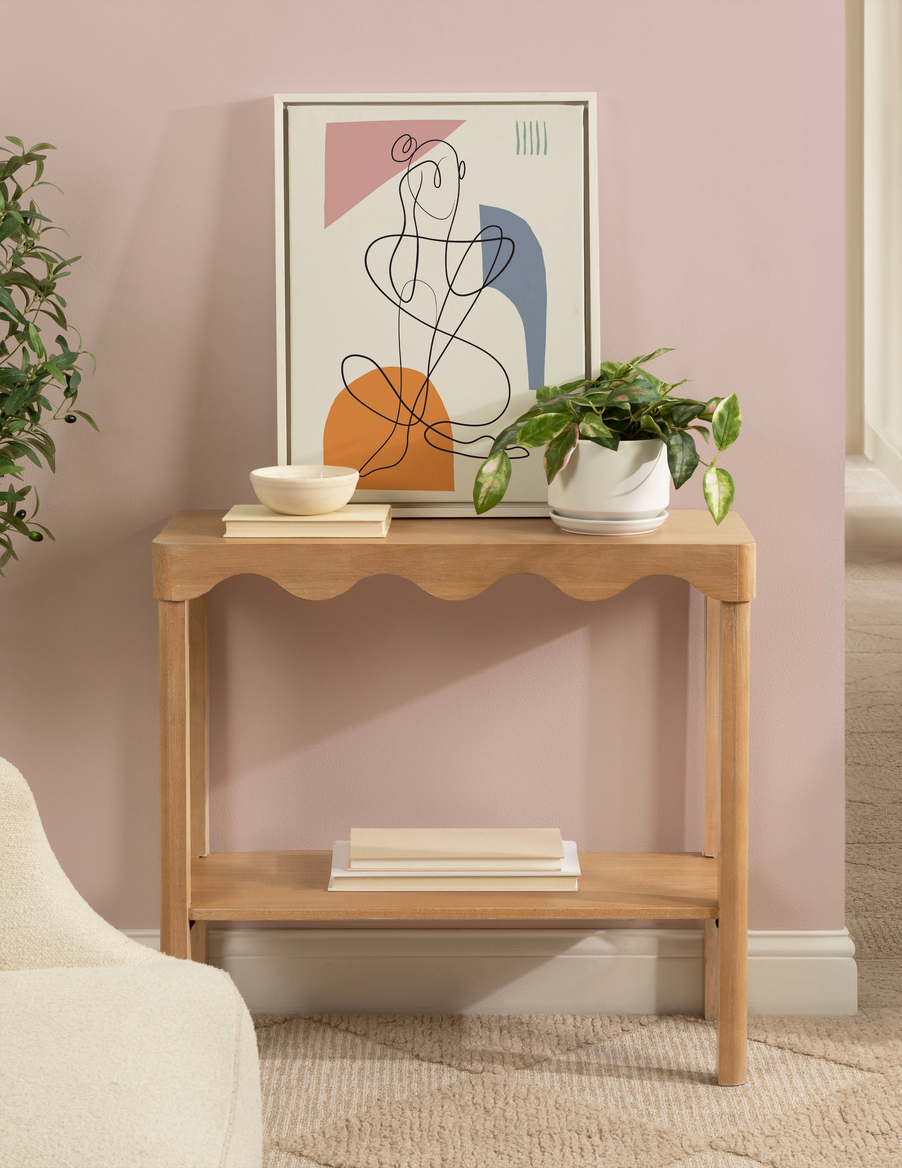 Console Table Natural Beige 32x12x31 7