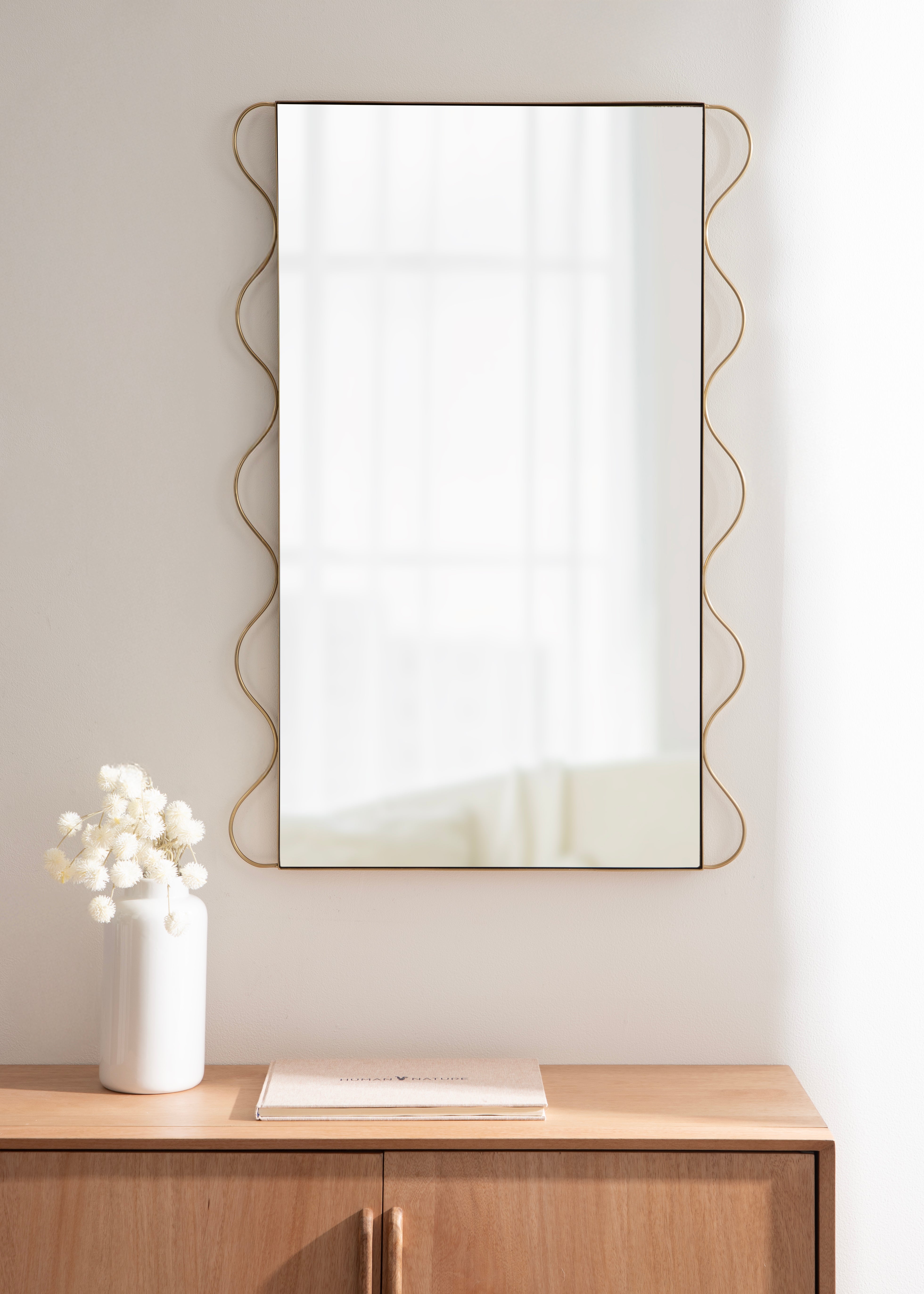 Wriggle Wavy Wall Mirror Metal