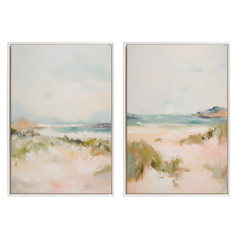 Sylvie Beaded Tranquil Landscape III and V Framed Canvas Art Set by Amy Lighthall