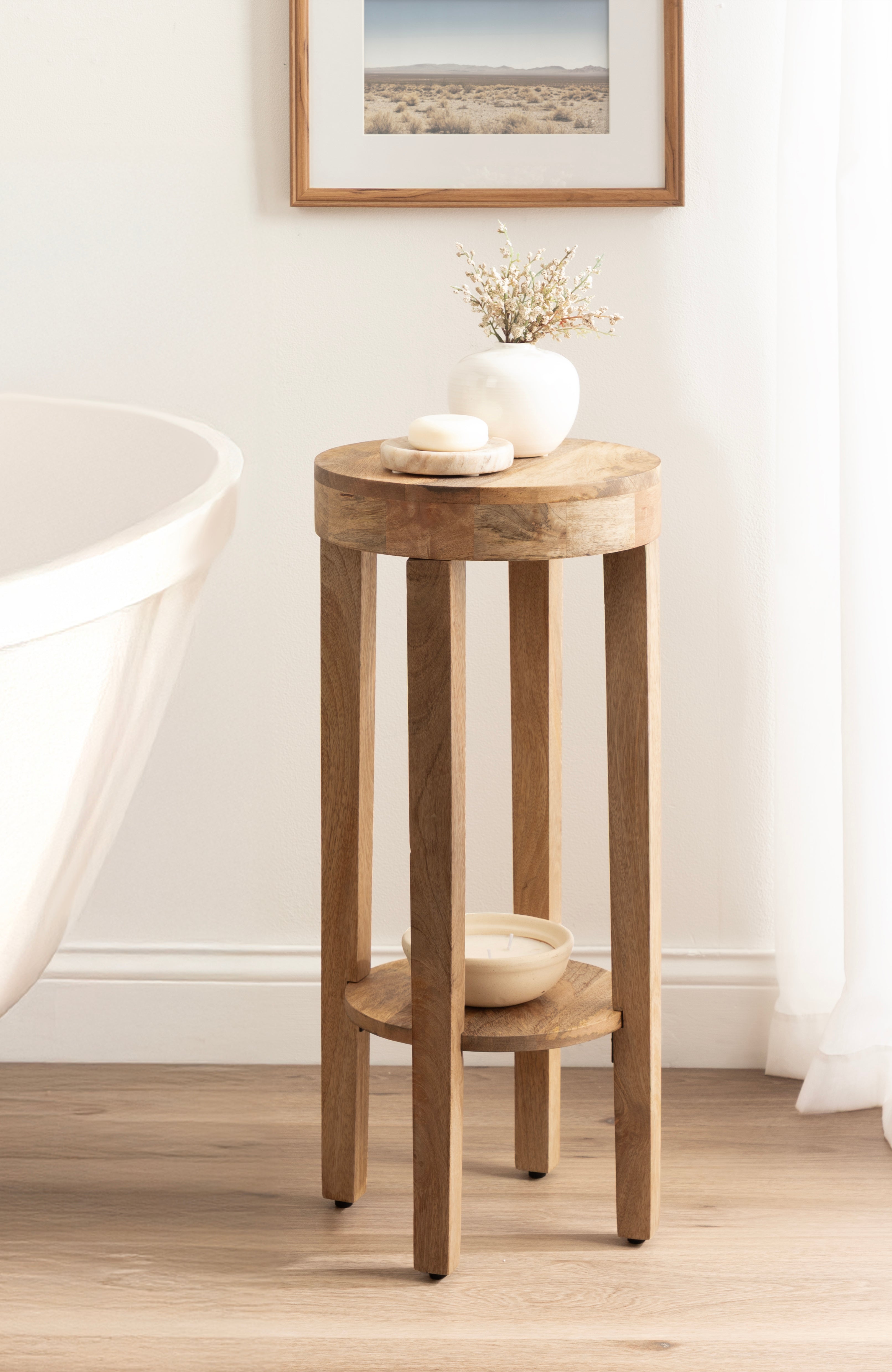 Side Table Natural 12x12x28 8