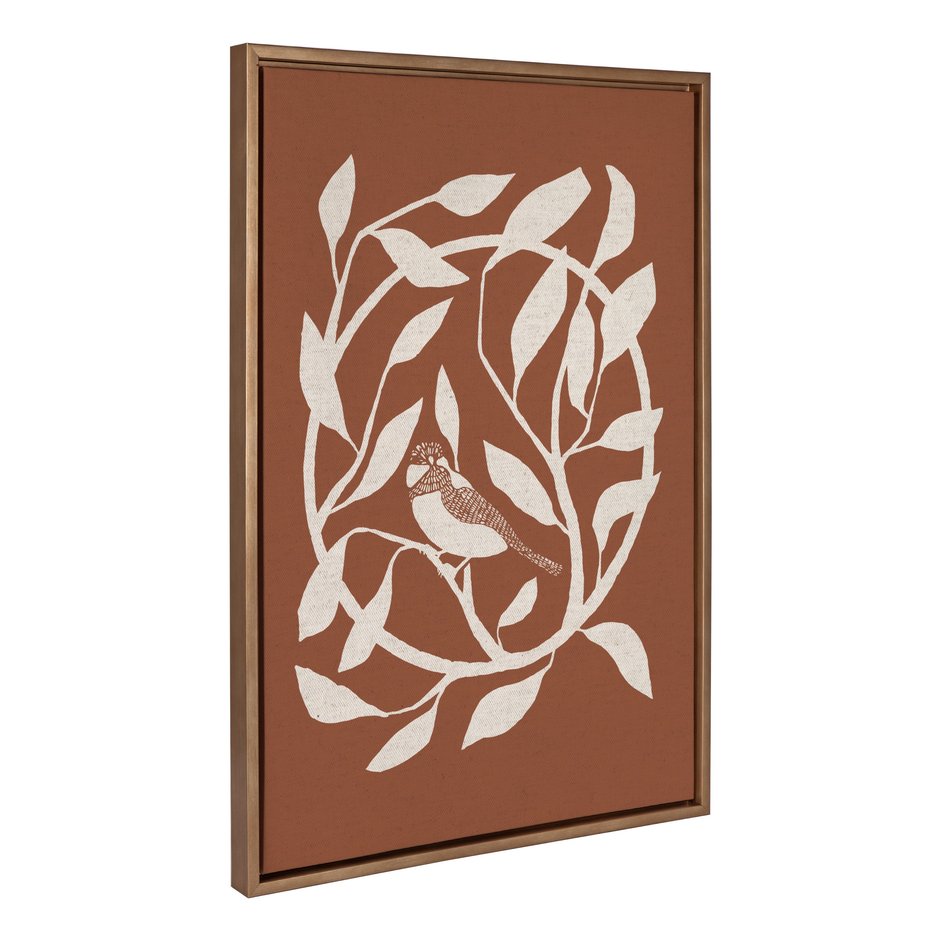 Sylvie HB Bird Branch Wreath Framed Canvas by Hannah Beisang