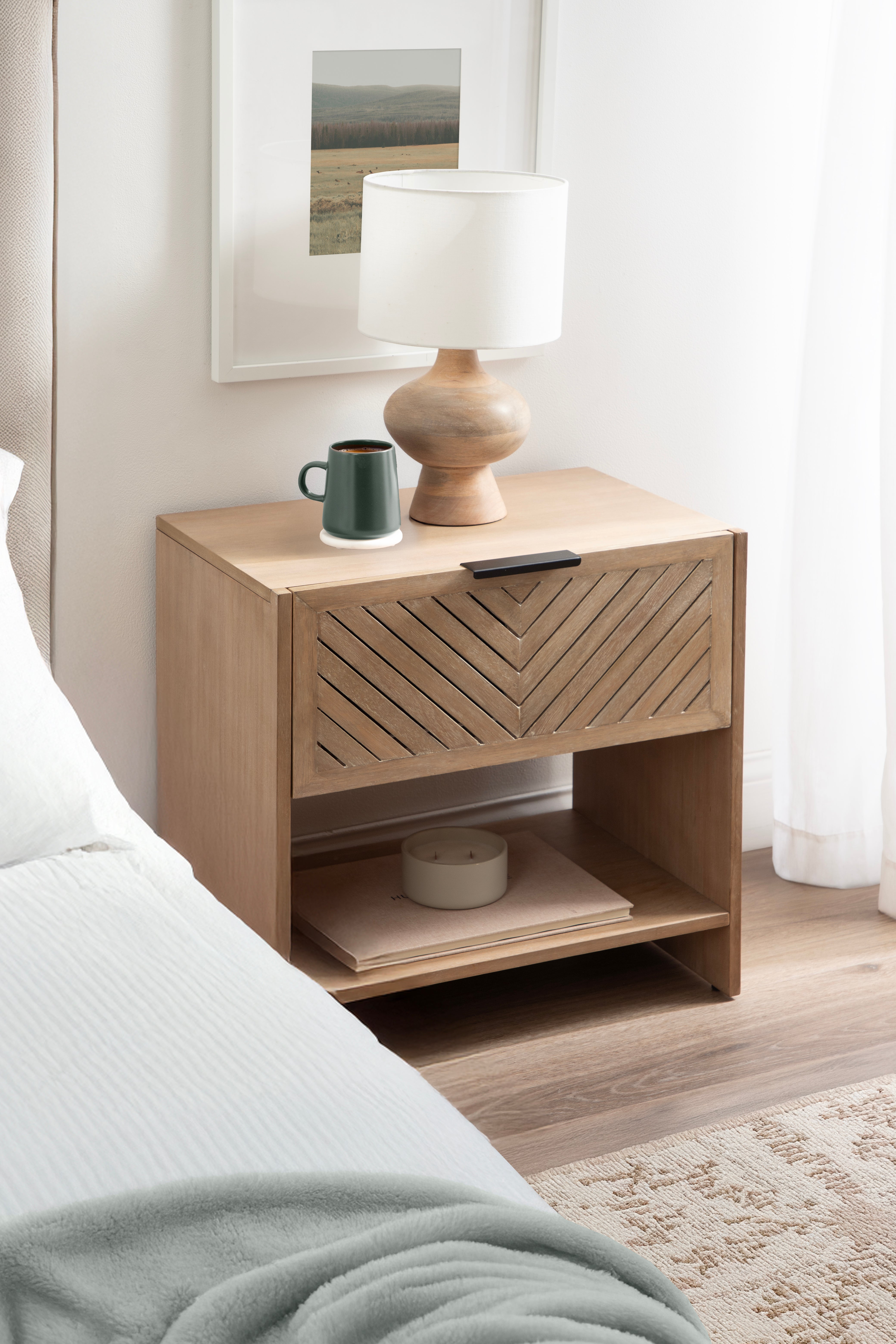 Side Table Natural Beige 22x14x22 7