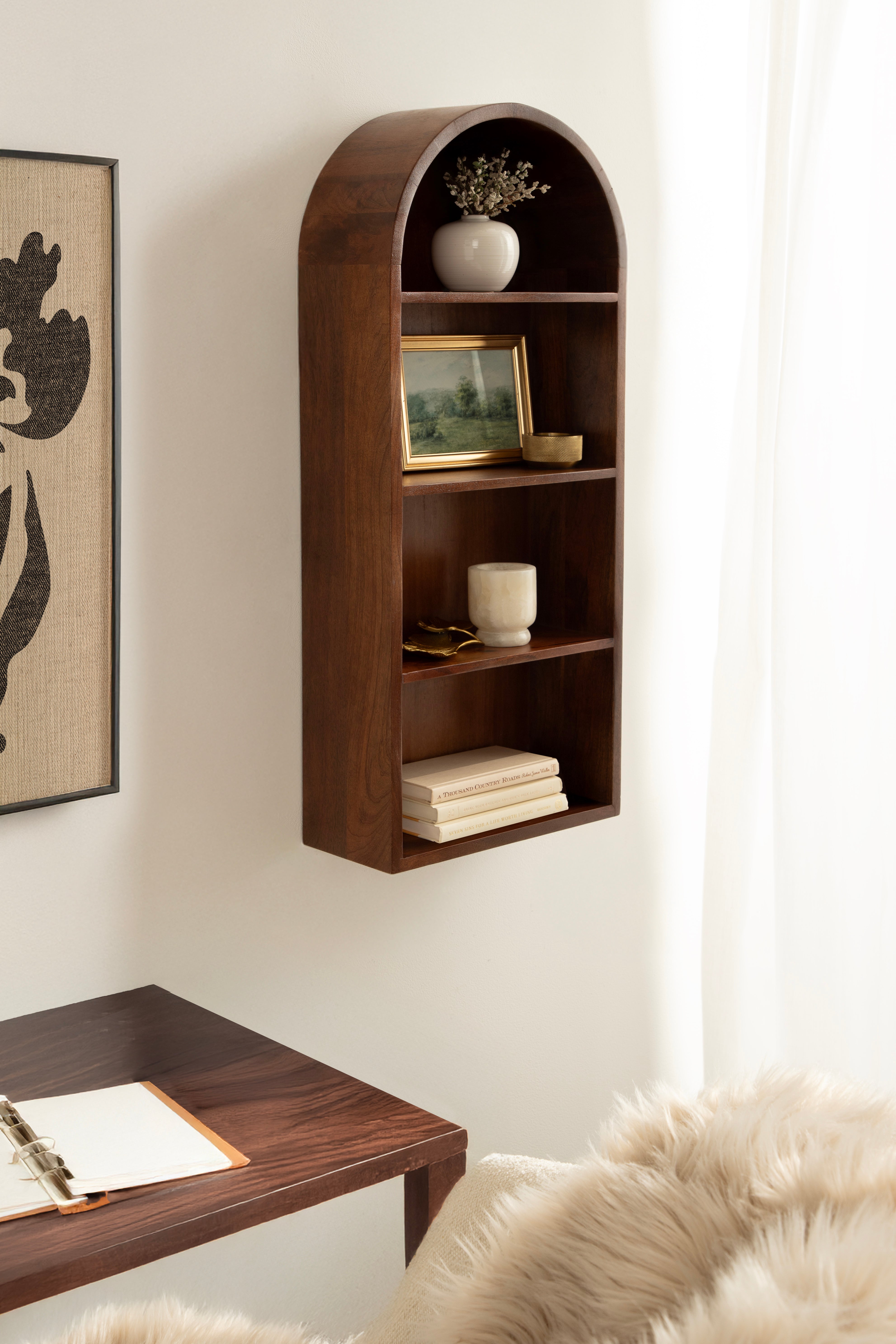 Accent Shelf 14x6x33 Walnut Brown 7