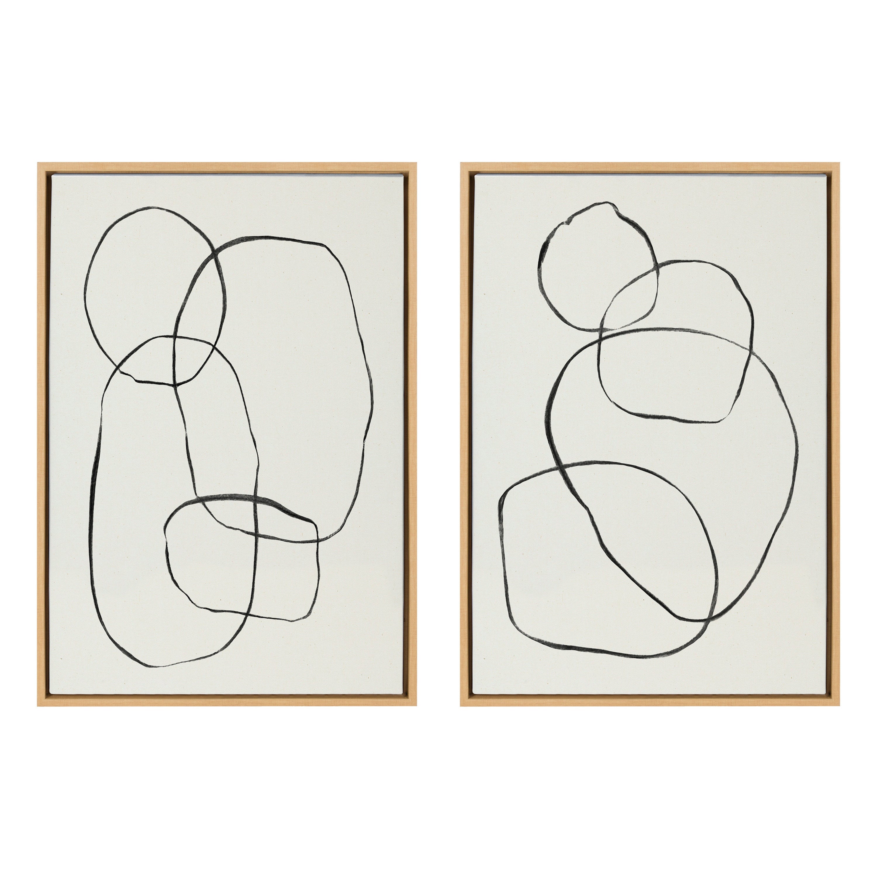 Sylvie Going in Circles Framed Textured Canvas Set by Teju Reval of SnazzyHues