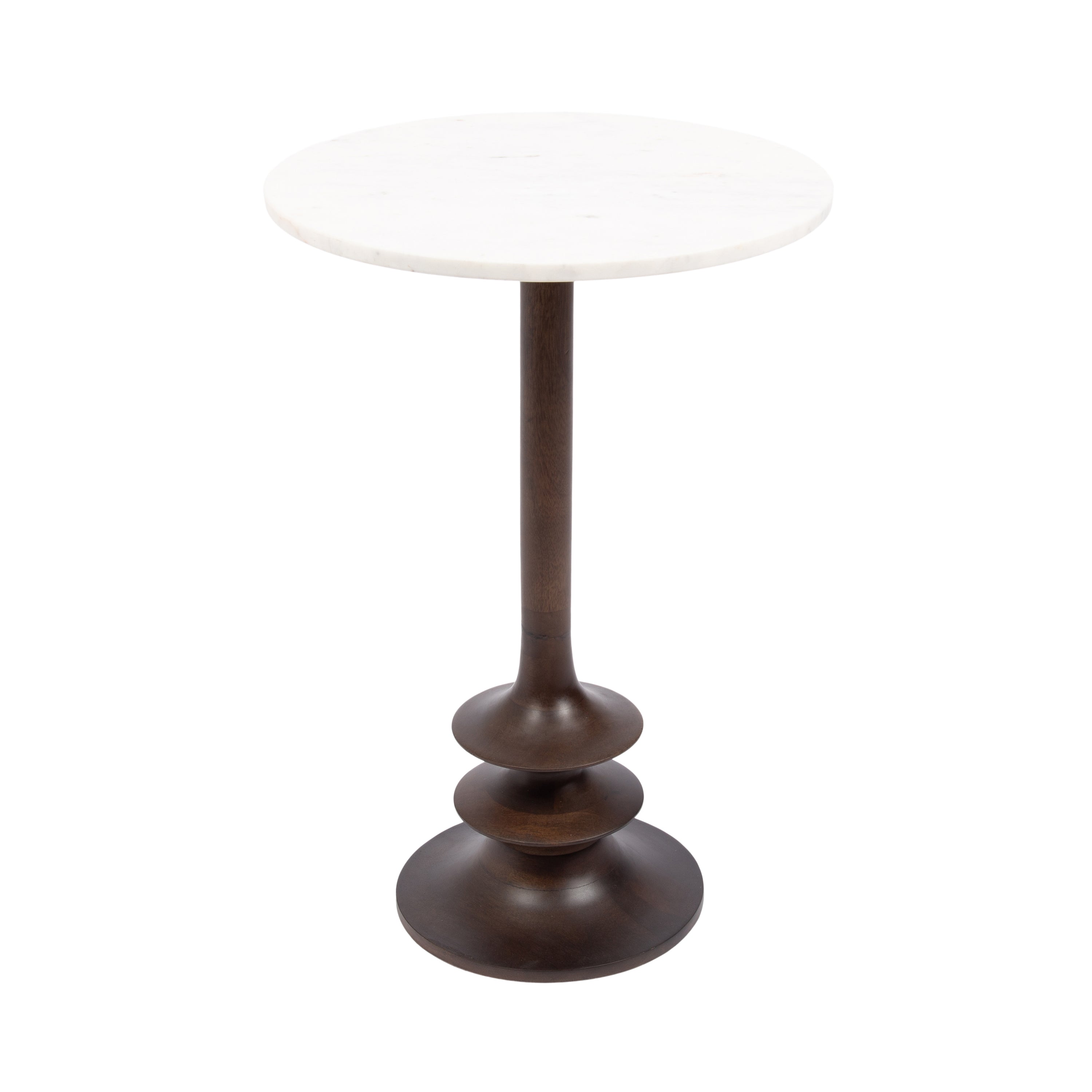 Squires Marble and Wood Side Table