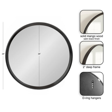 Round Mirror Black 28" Diameter 2