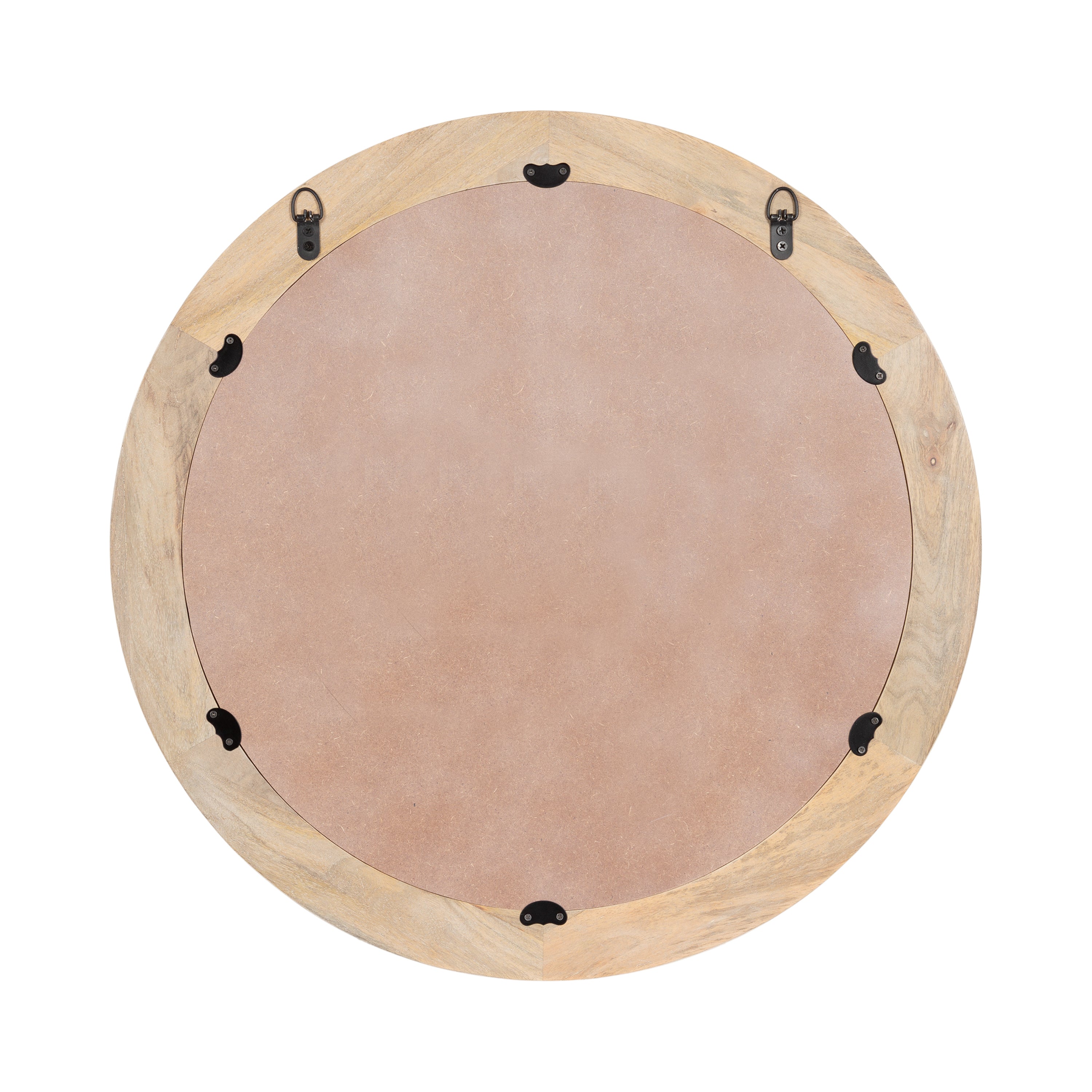 Round Mirror Natural Beige 26" Diameter 4