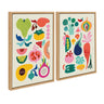 Sylvie Modern Fruits and Modern Veggies Framed Canvas Art Set by Rachel Lee of My Dream Wall