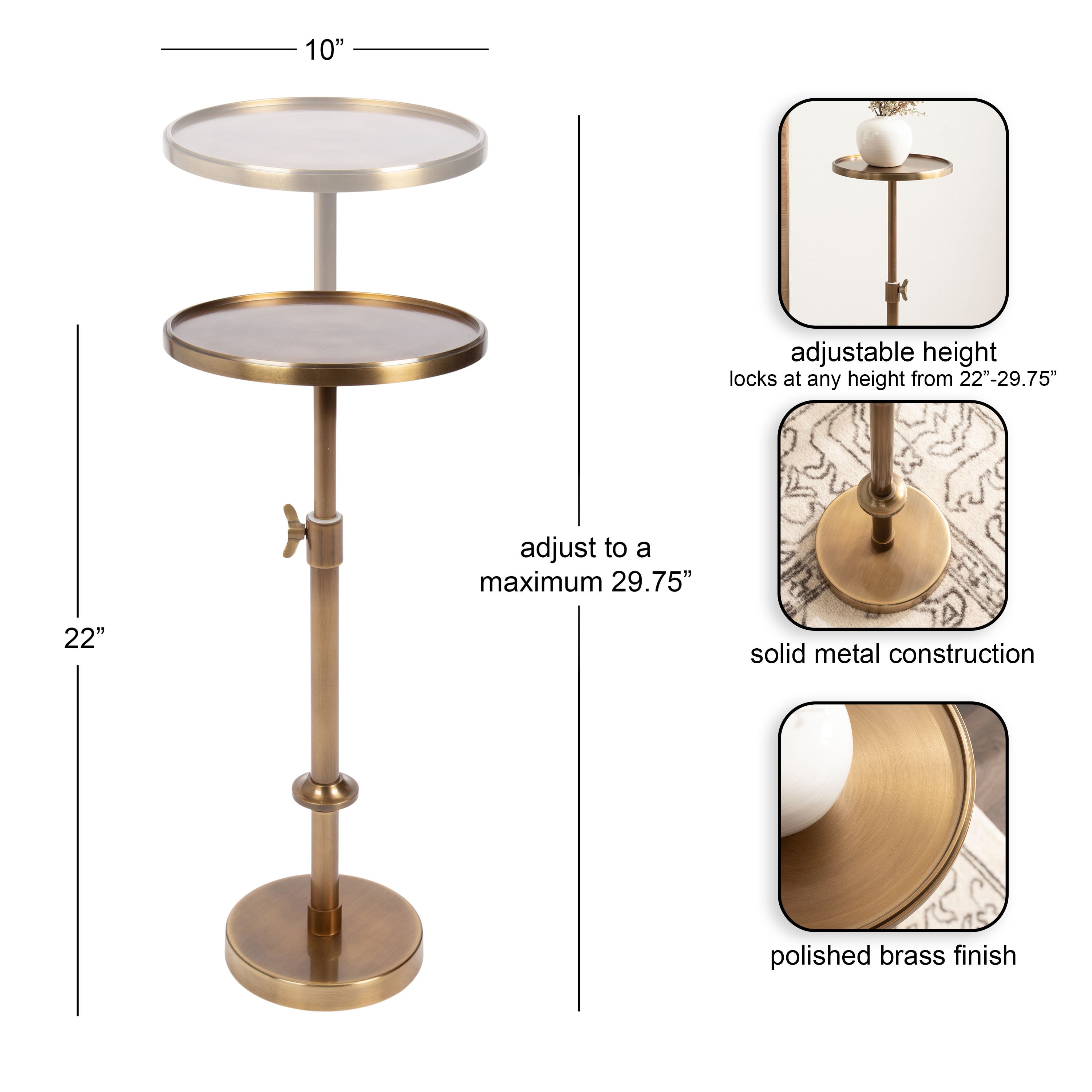 Drink Table Gold 10x10x30 2