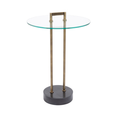 Side Table Clear Gold 16x16x24 1