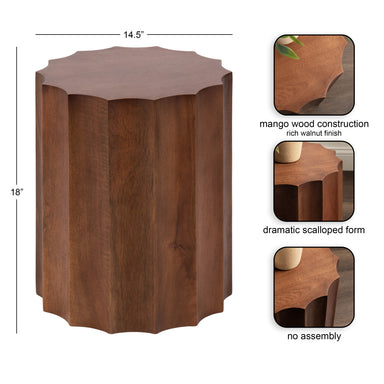 Side Table 15x15x18 Walnut Brown 2