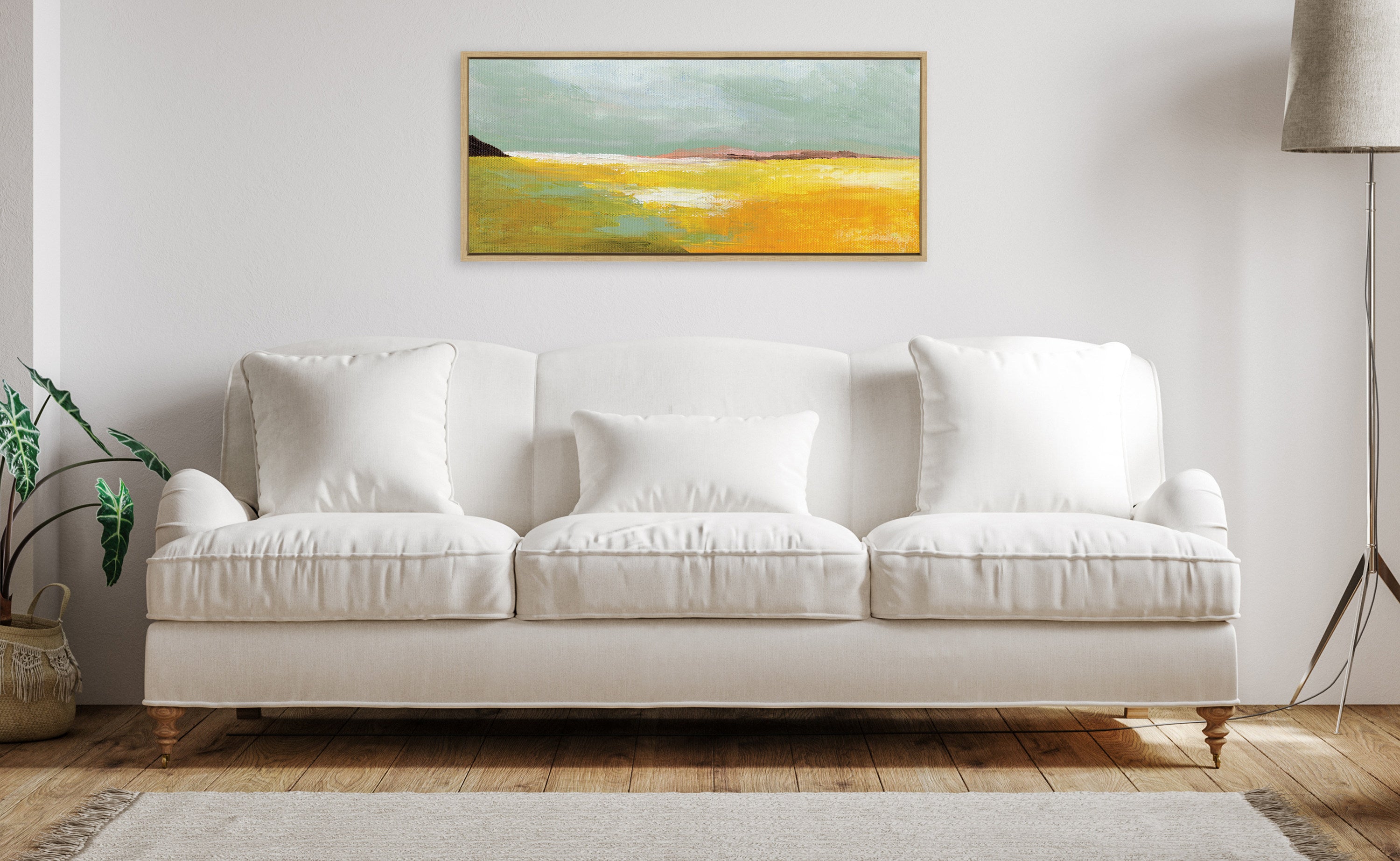 Sylvie Golden Root Lake Framed Canvas by Nikita Jariwala