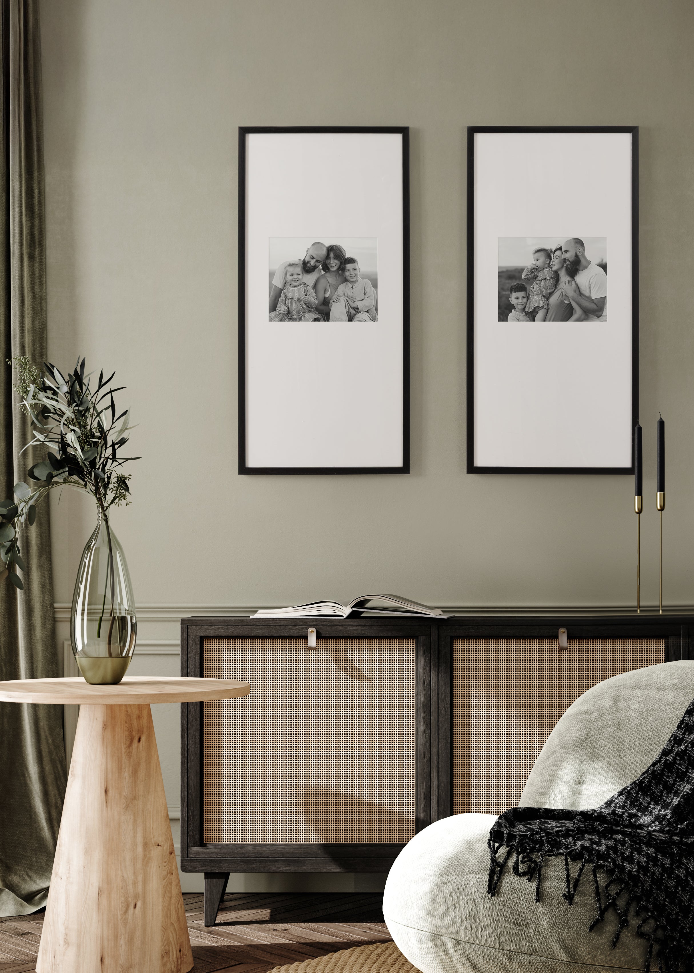 Wall Frame Black 14x30 matted to 8x10 7
