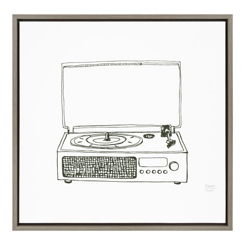 Sylvie Victrola Record Player Framed Canvas by Statement Goods