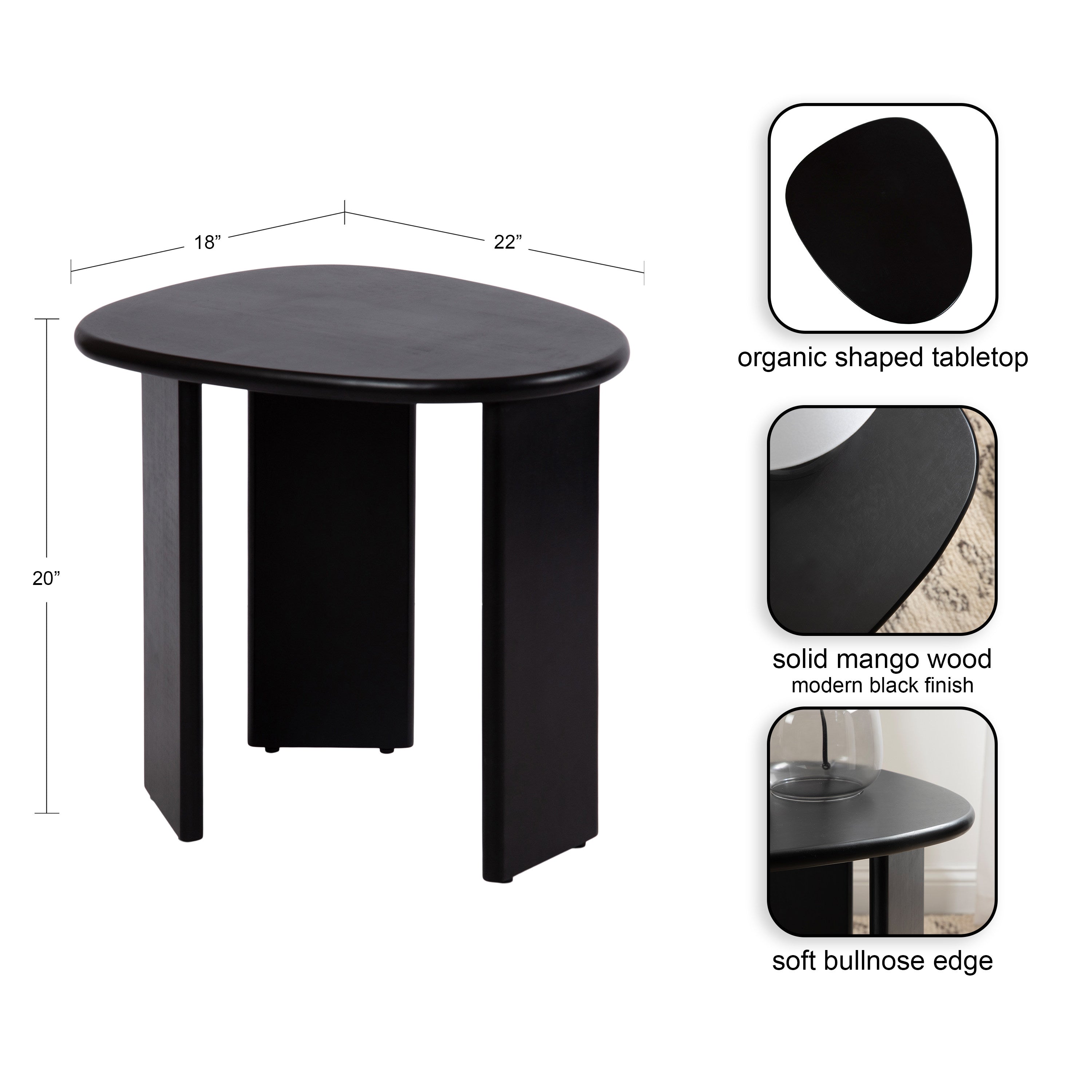 Tortola Wood Side Table