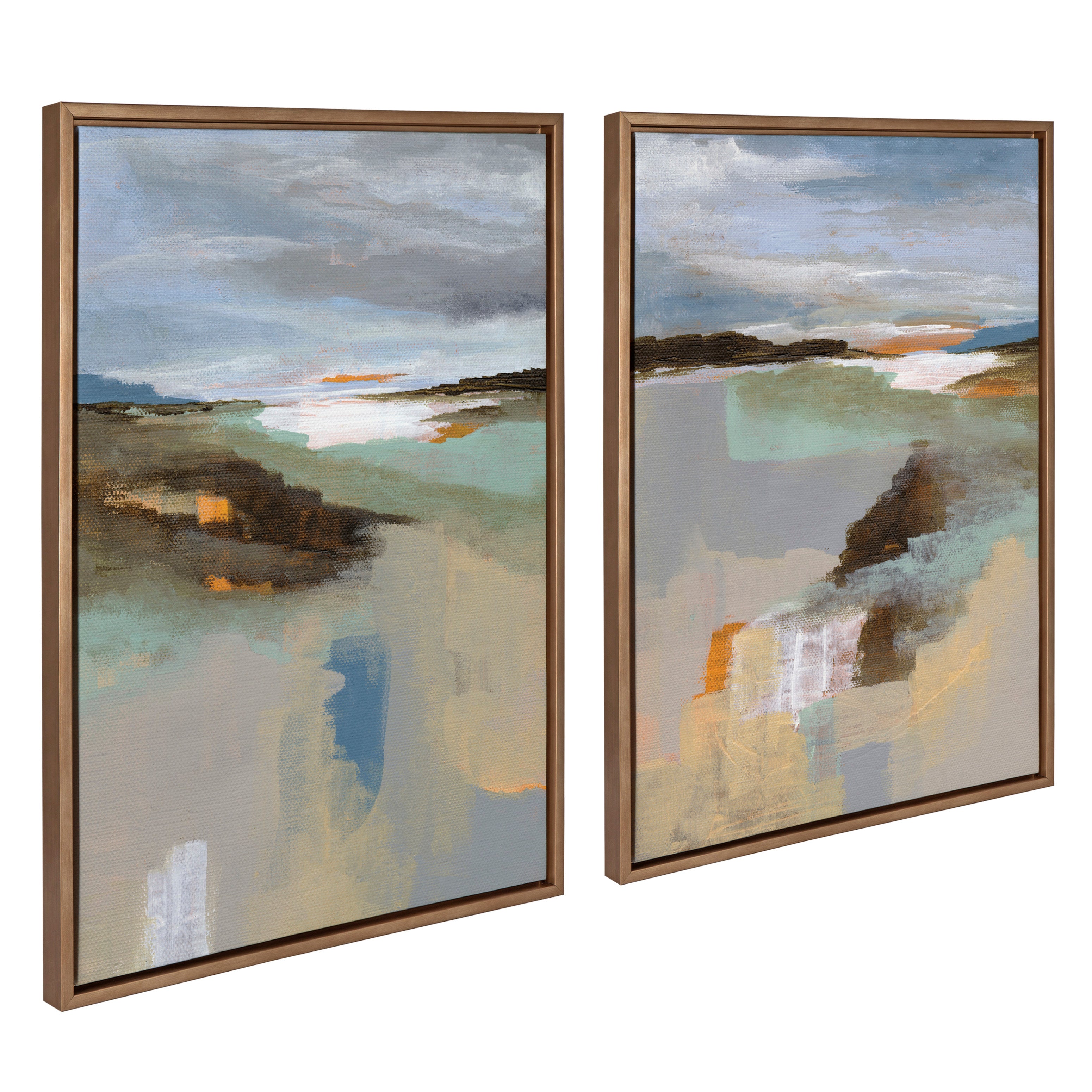 Sylvie Big Sur I and II Framed Canvas Art Set by Nikita Jariwala