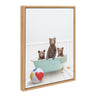 Sylvie Three Bear Cubs In Beach House Bath Framed Canvas by Amy Peterson