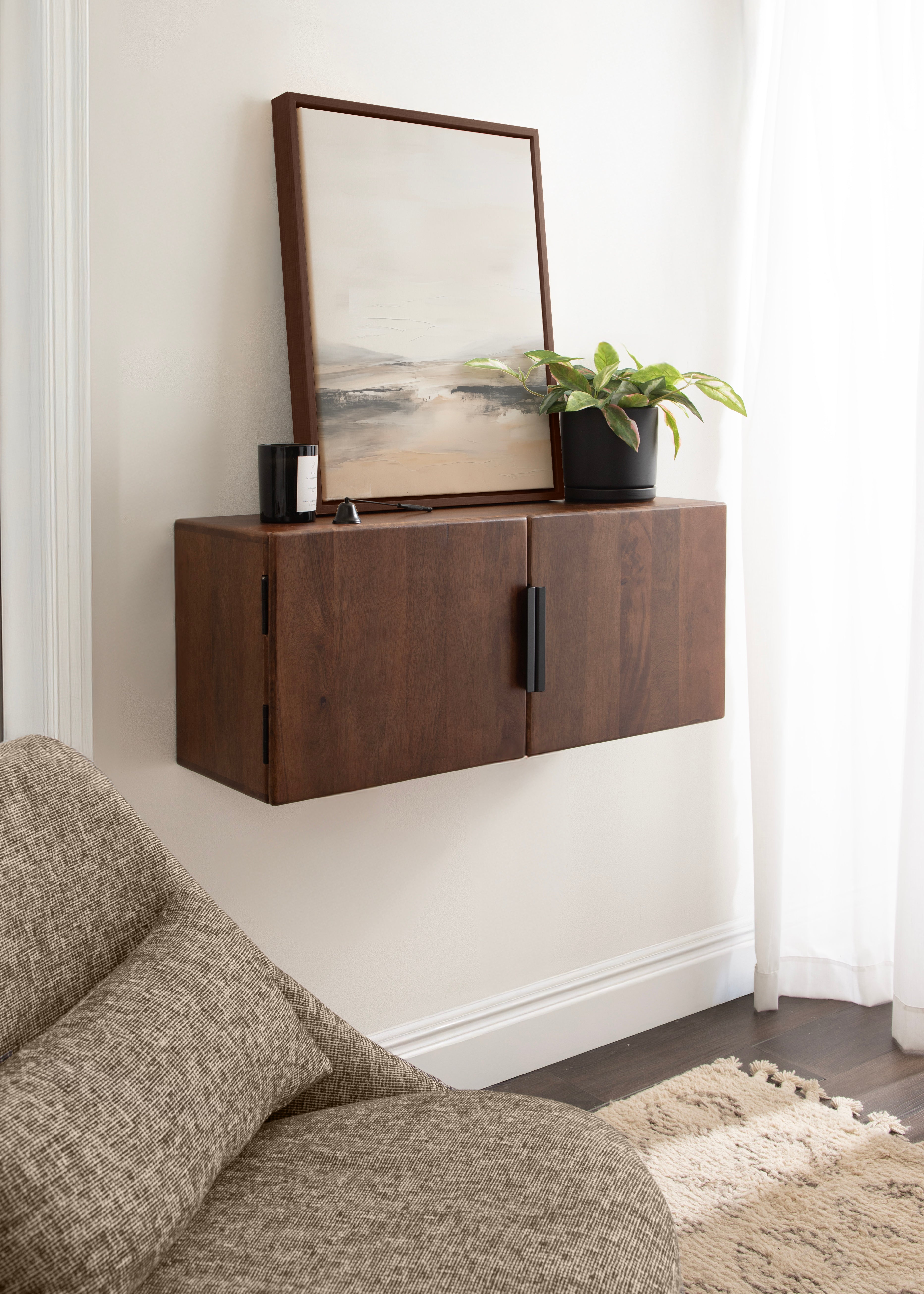 Cabinet Walnut Brown 32x10x14 7