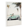 Sylvie Beaded Leopard in Car Beach Palms Framed Canvas by July Art Prints