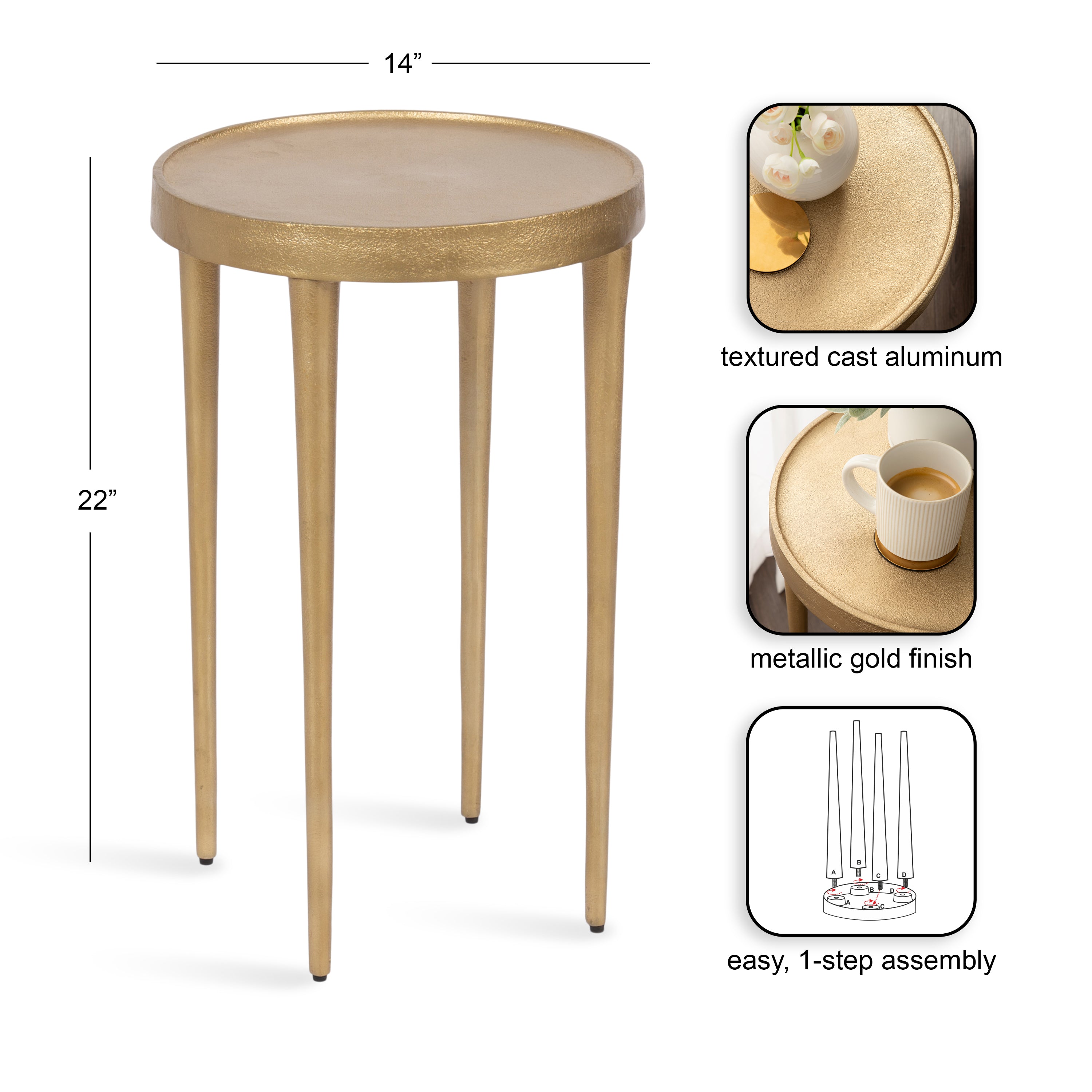 Rava Metal Table and Plant Stand