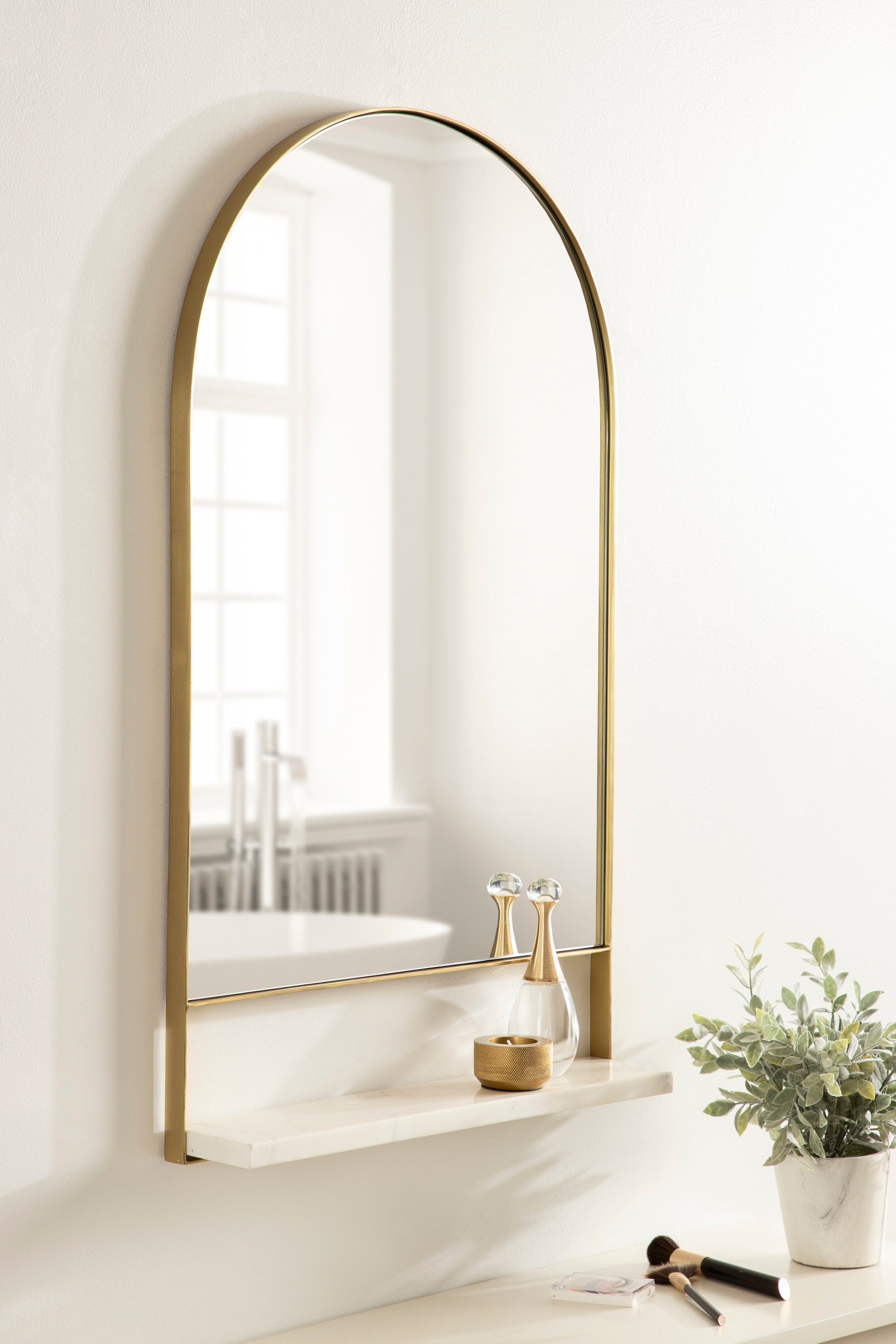 Chadwin Arch Wall Mirror with Shelf