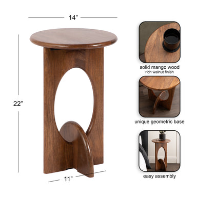 Side Table 14x14x22 Walnut Brown 2