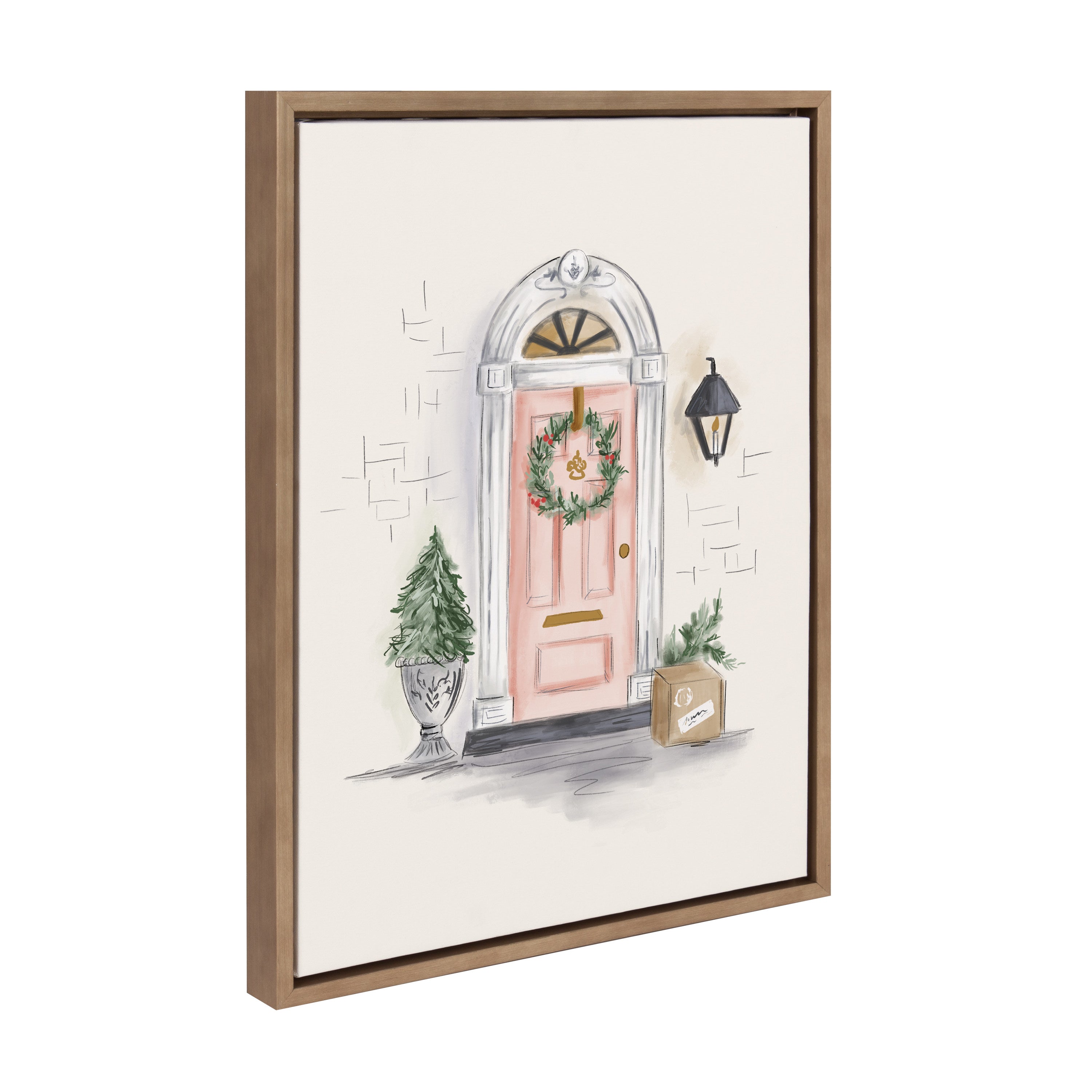 Sylvie The Christmas Door Framed Canvas by Valerie McKeehan of Lily and Val