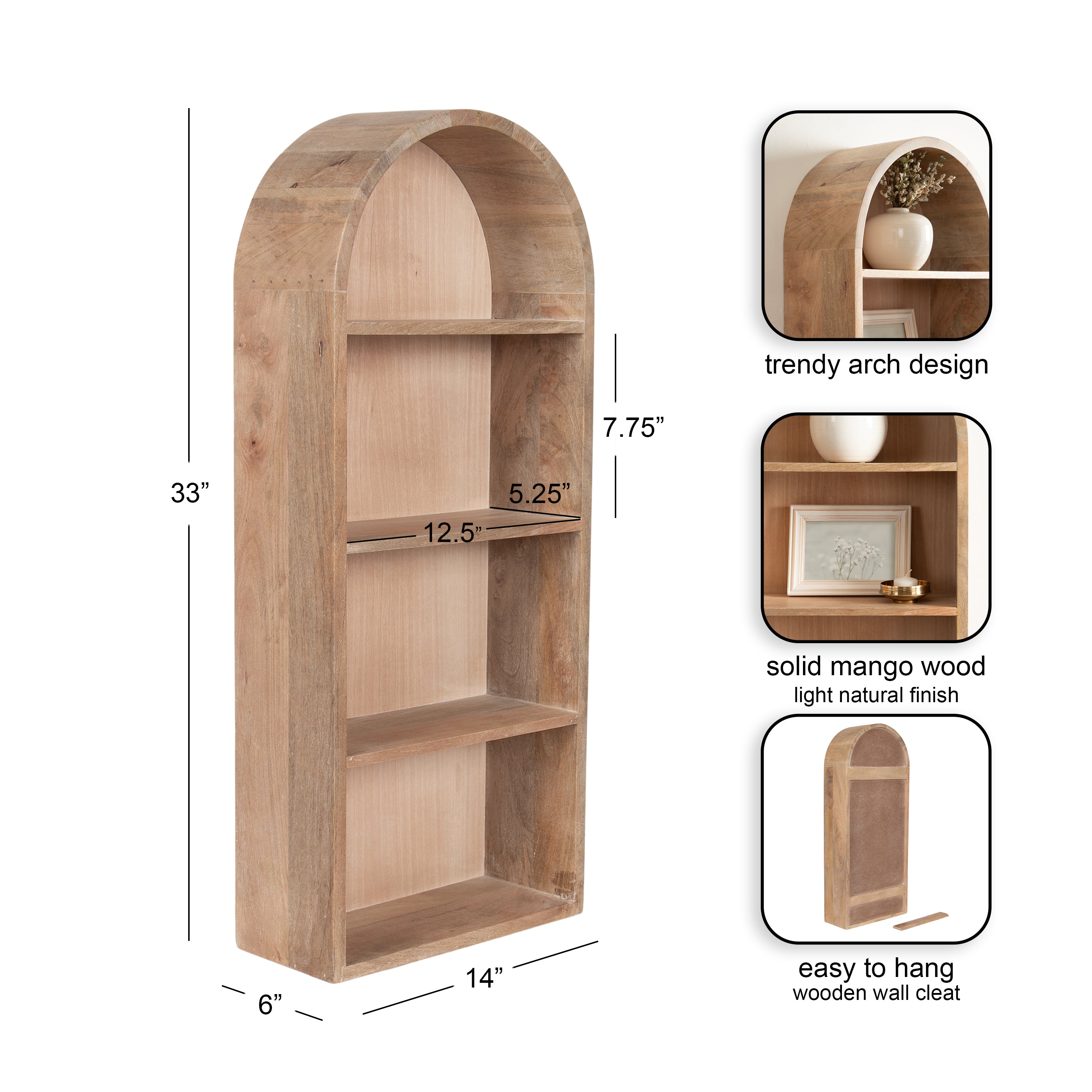 Accent Shelf 14x6x33 Natural 2