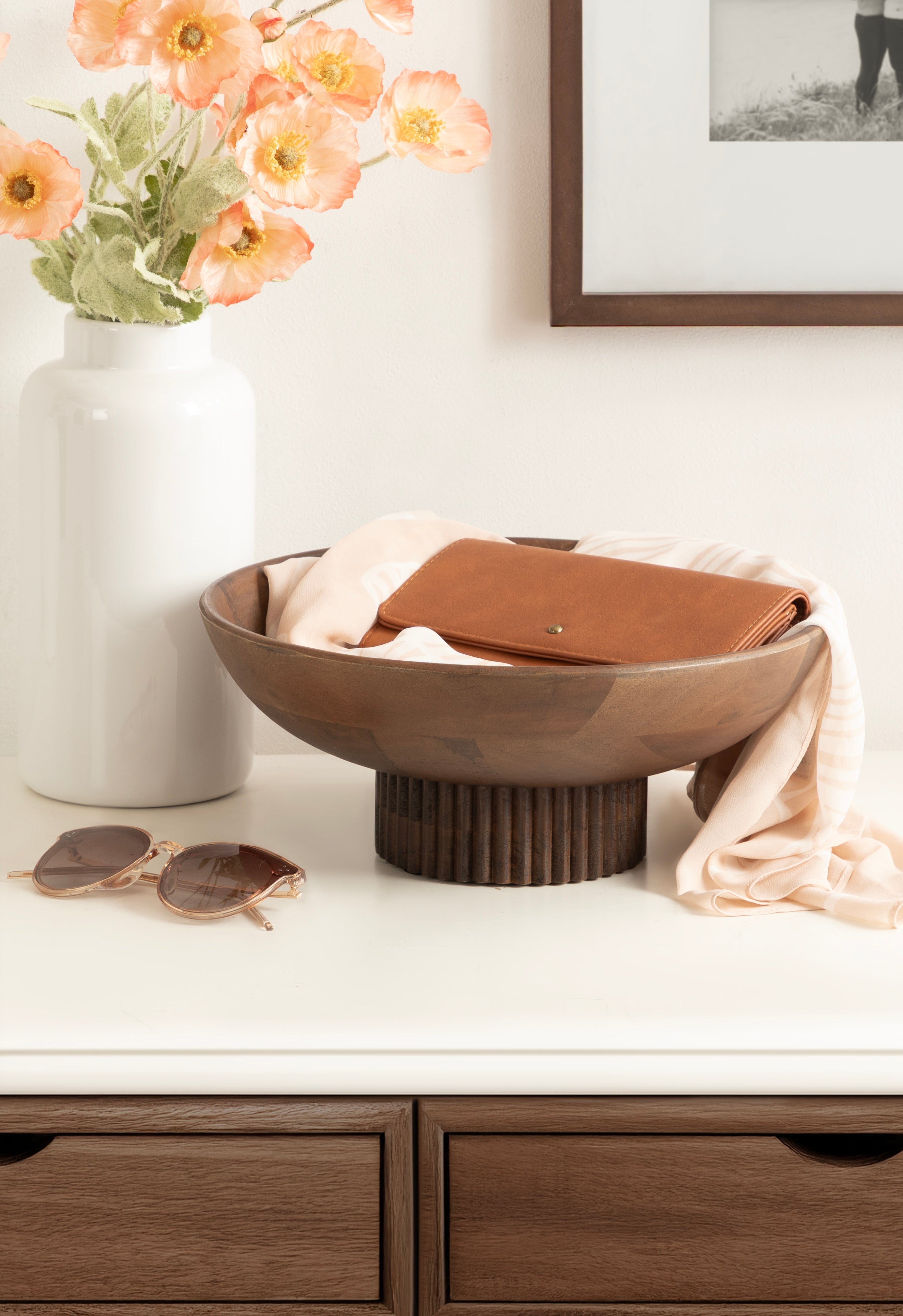 Serving Bowl Walnut Brown 12x12x5 7
