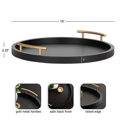 Single Tray Black Gold 16" Diameter 2