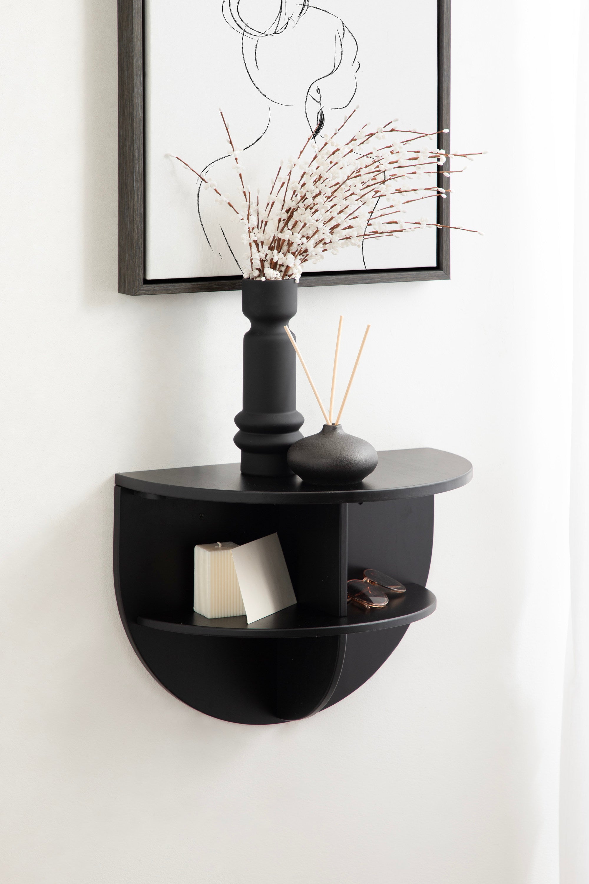 Jalla Wood Floating Side Table