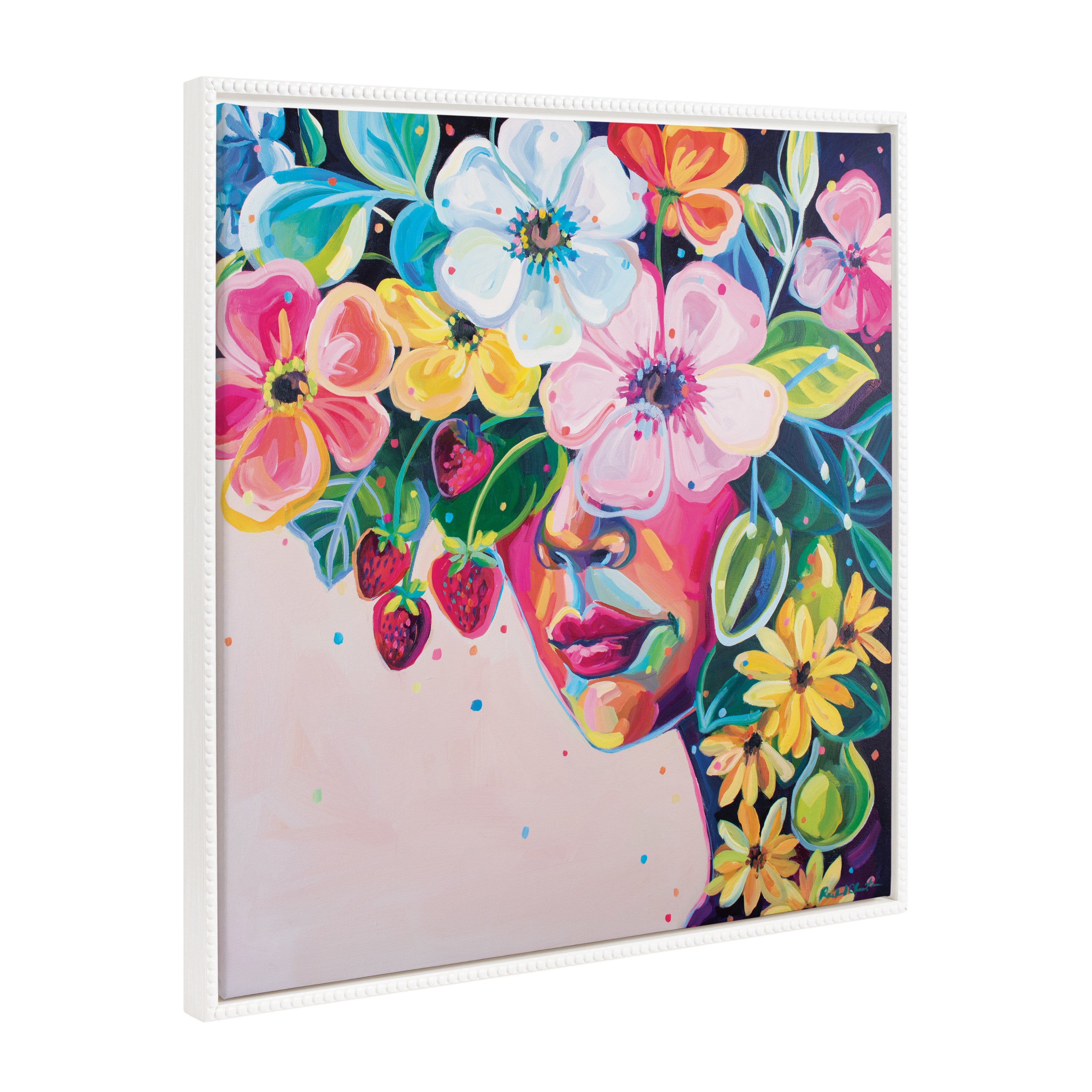Sylvie Beaded She Was Thoughtful and Kind Framed Canvas by Rachel Christopoulos