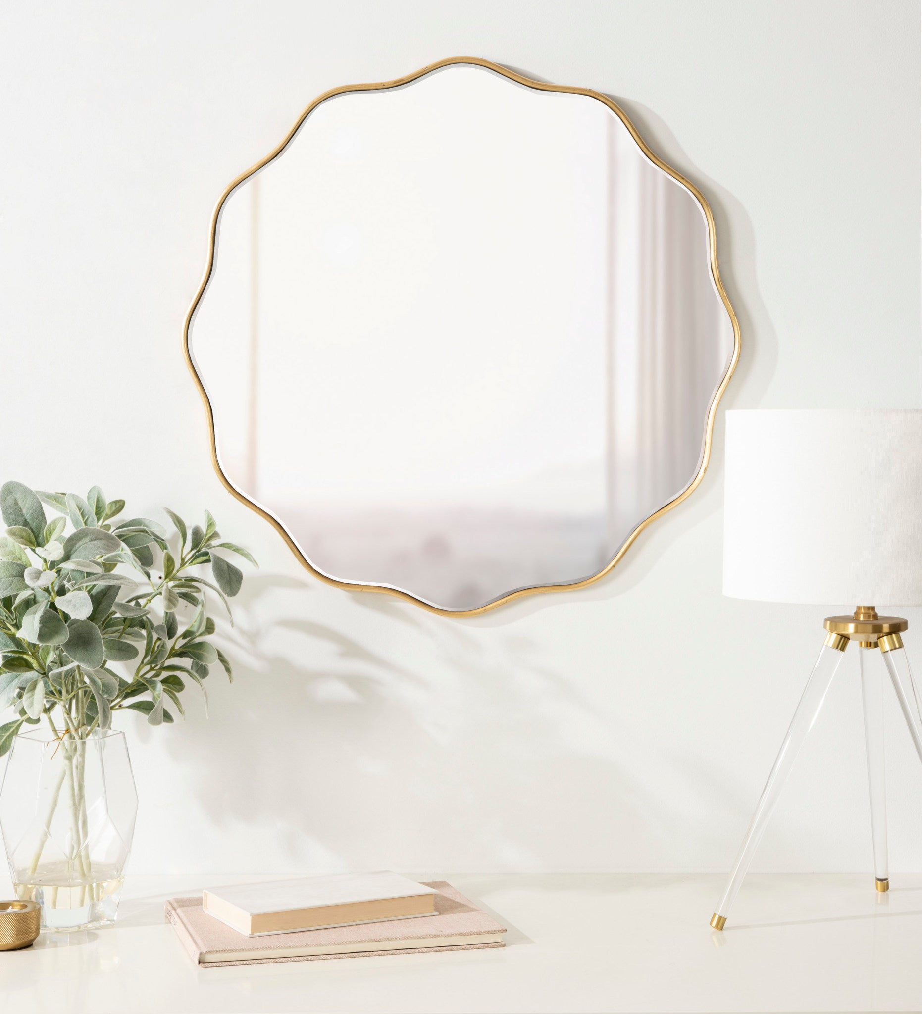 Viona Round Scalloped Mirror