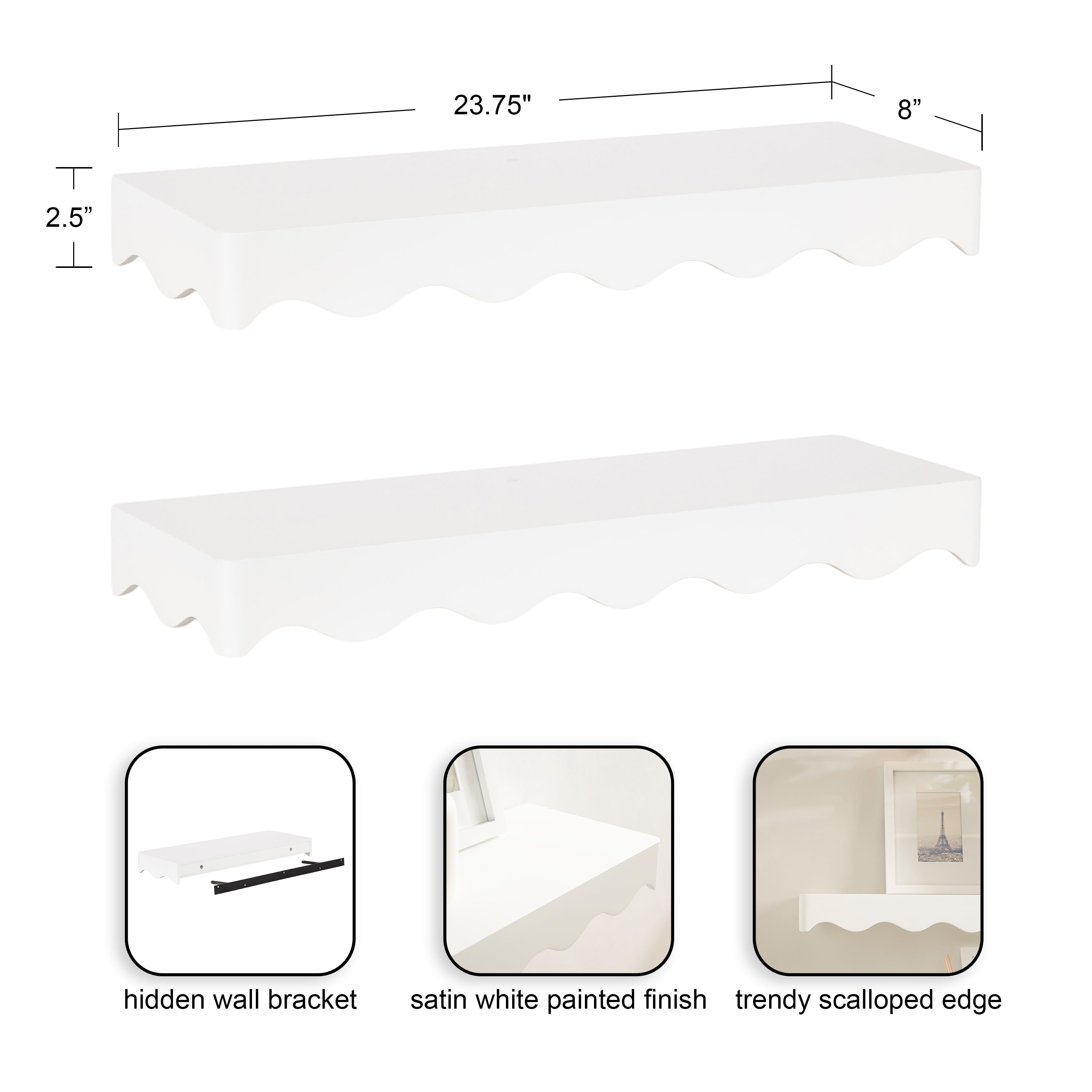 Maida Wood Floating Shelves
