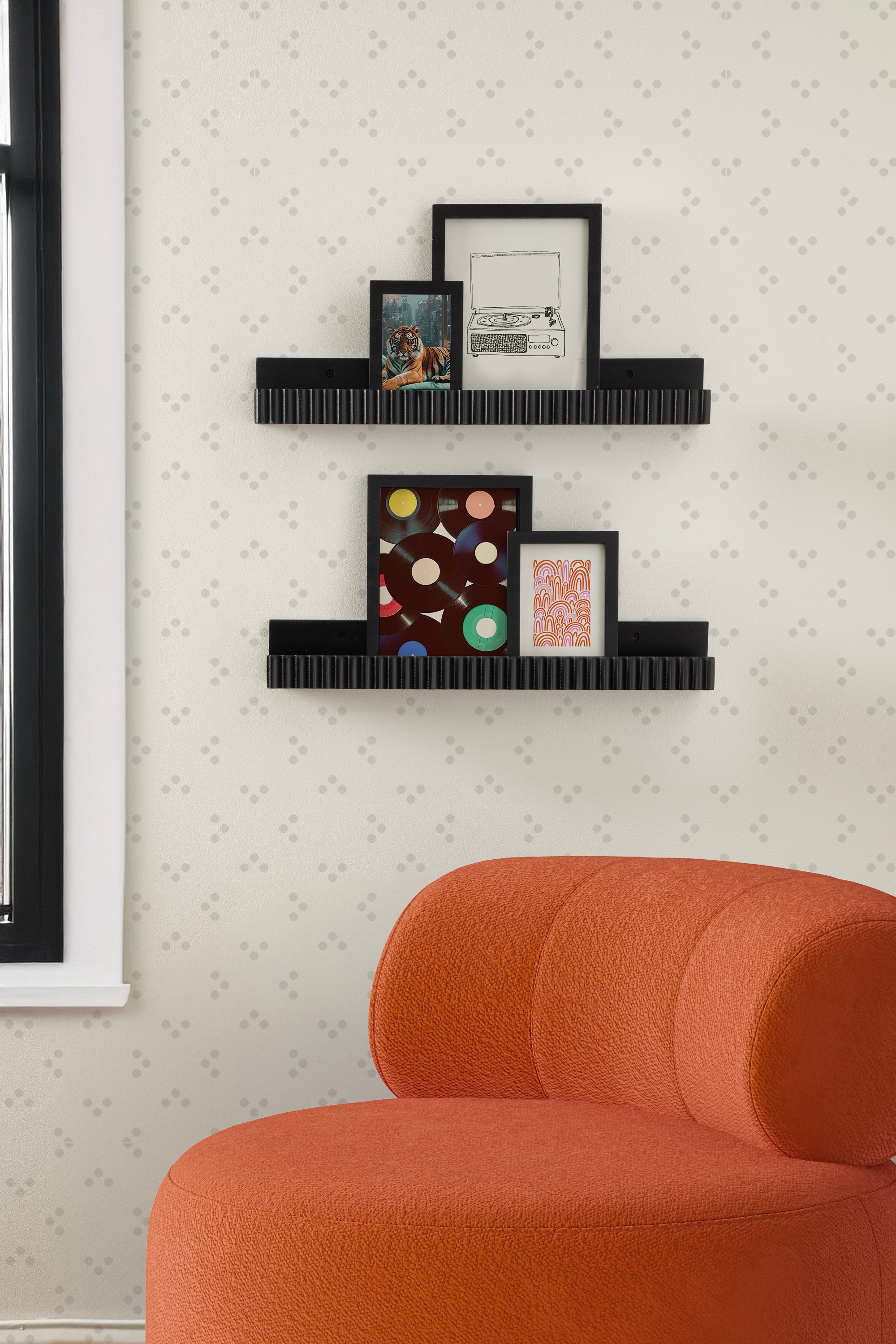 Floating Shelf Black 2 Piece 24 Inch 6