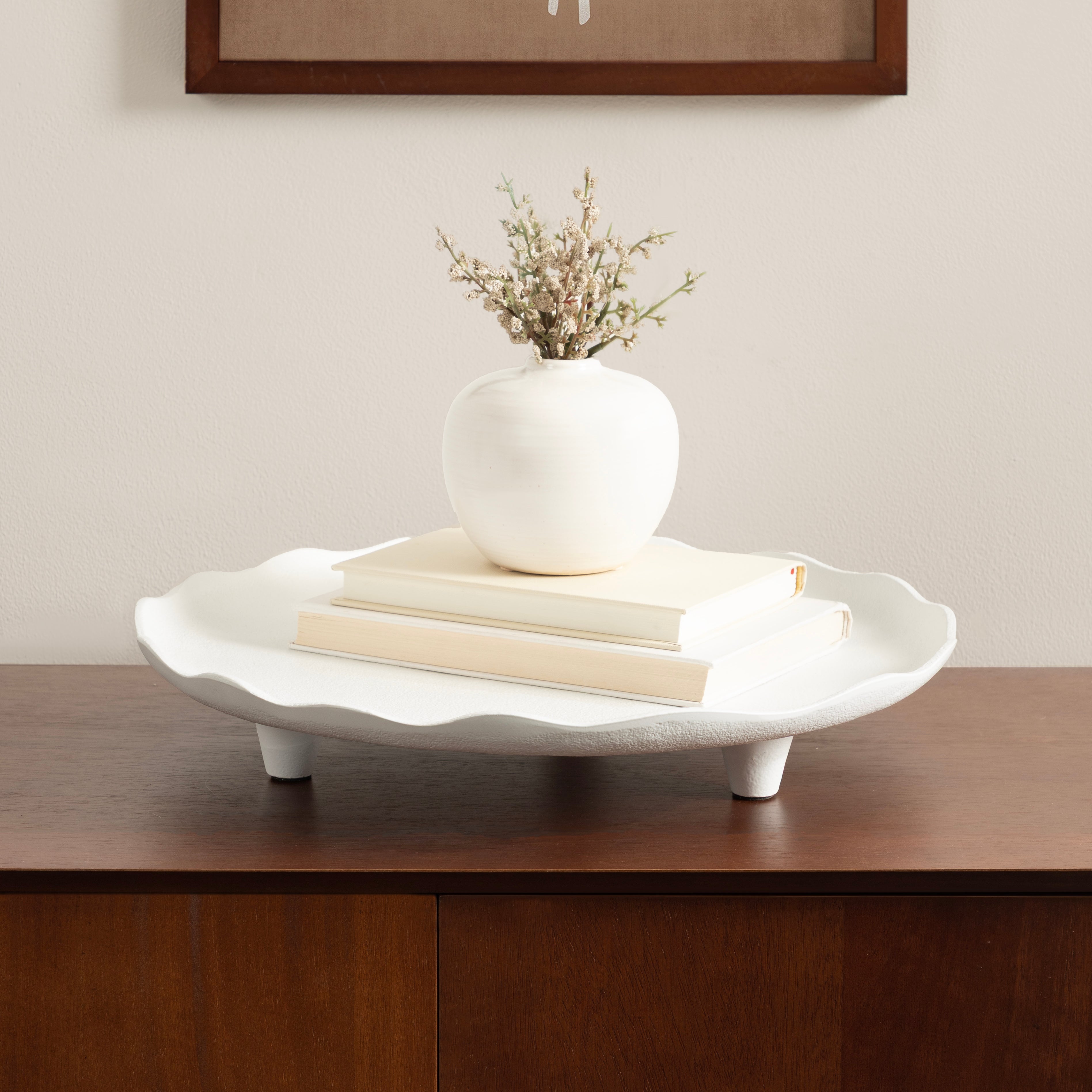 Serving Tray 16" Diameter White 7