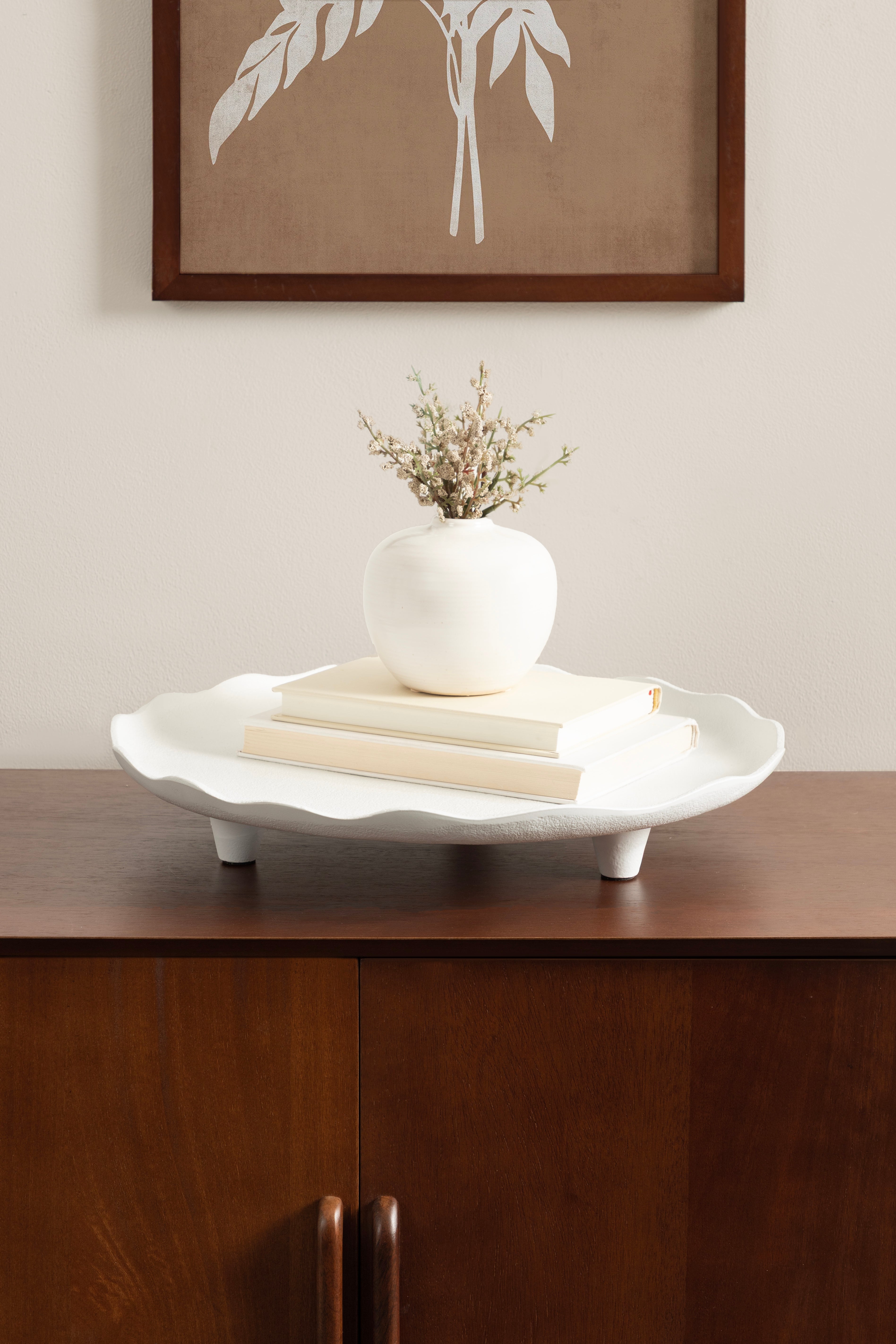 Serving Tray 16" Diameter White 7